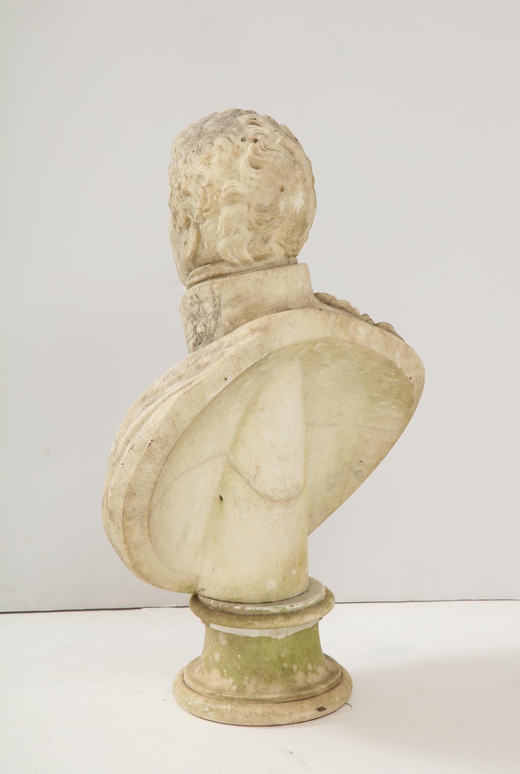 Georgian Marble Bust of Baronet Montagu Roger Burgoyne For Sale 2