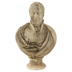 Used Georgian Marble Bust of Baronet Montagu Roger Burgoyne