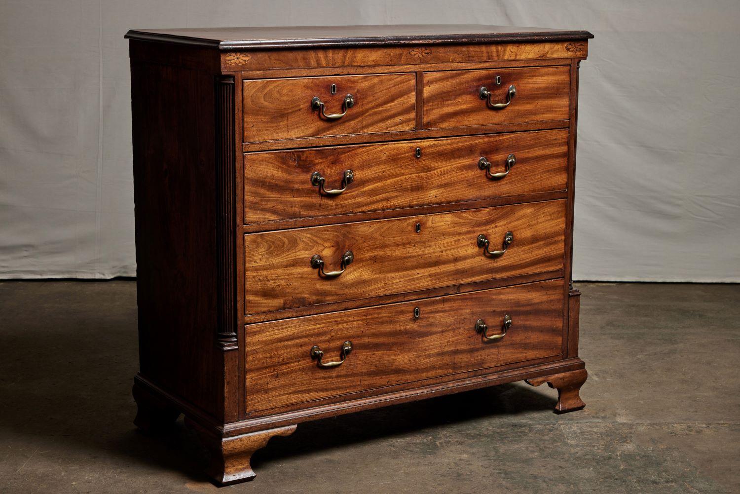 Georgian Marquetry Decorated Chest of Drawers 1