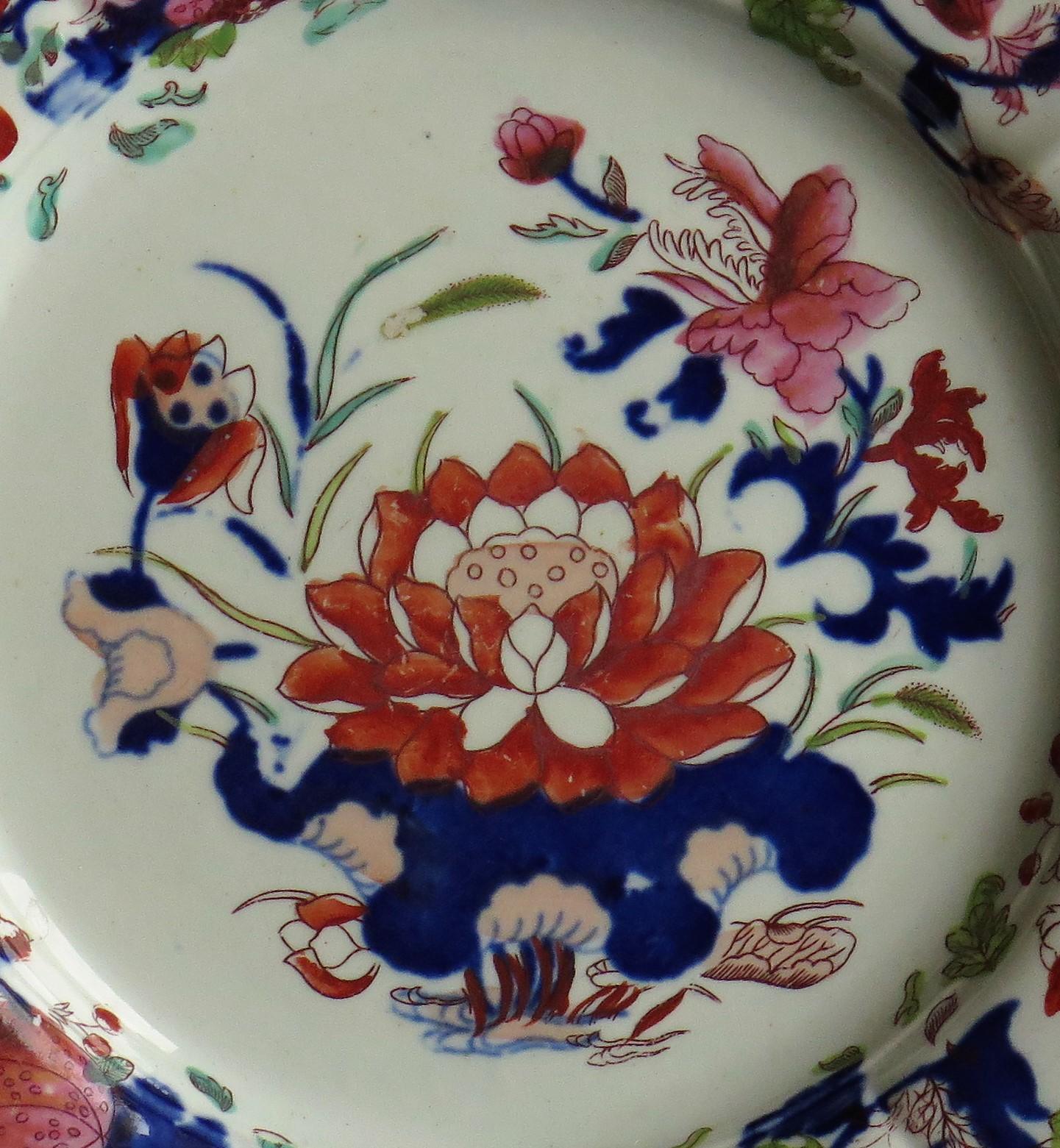 Georgian Mason's Ironstone Desert Dish or Plate Water Lily pattern, circa 1815 1