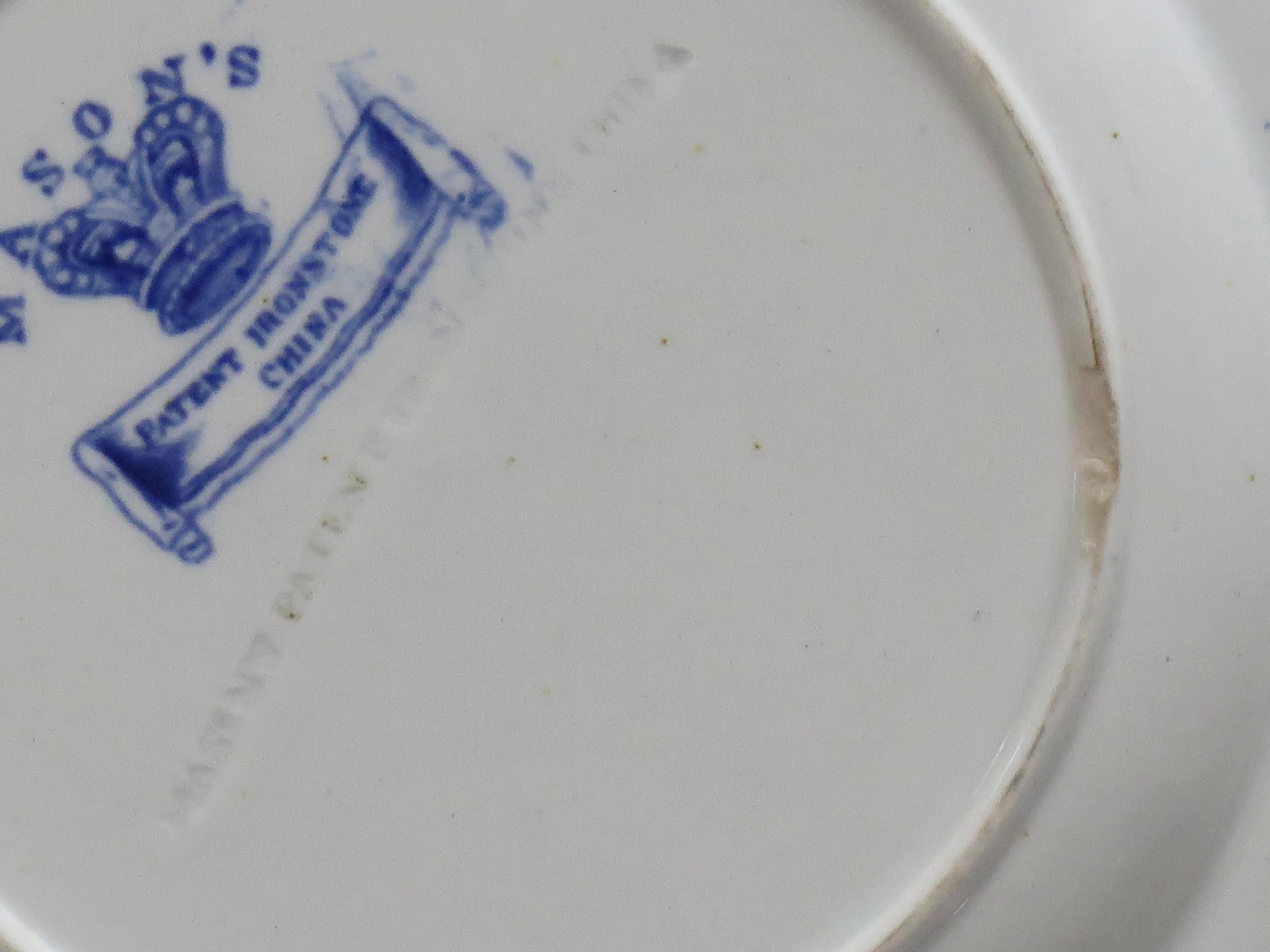 Georgian Masons Ironstone Desert Plate in Basket Japan Ptn, Circa 1818 For Sale 6