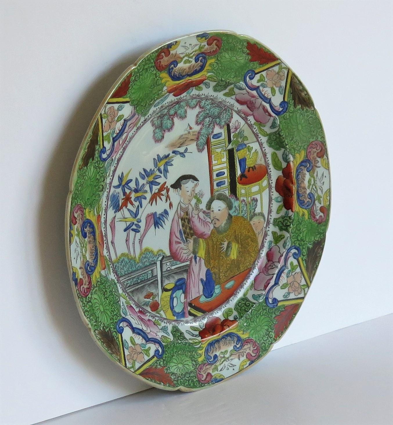This is a very good early Mason's Ironstone pottery dinner plate, finely hand painted in the very decorative Mandarin pattern, produced by the Mason's factory at Lane Delph, Staffordshire, England, in the George 111rd period, circa 1813-1820.

The