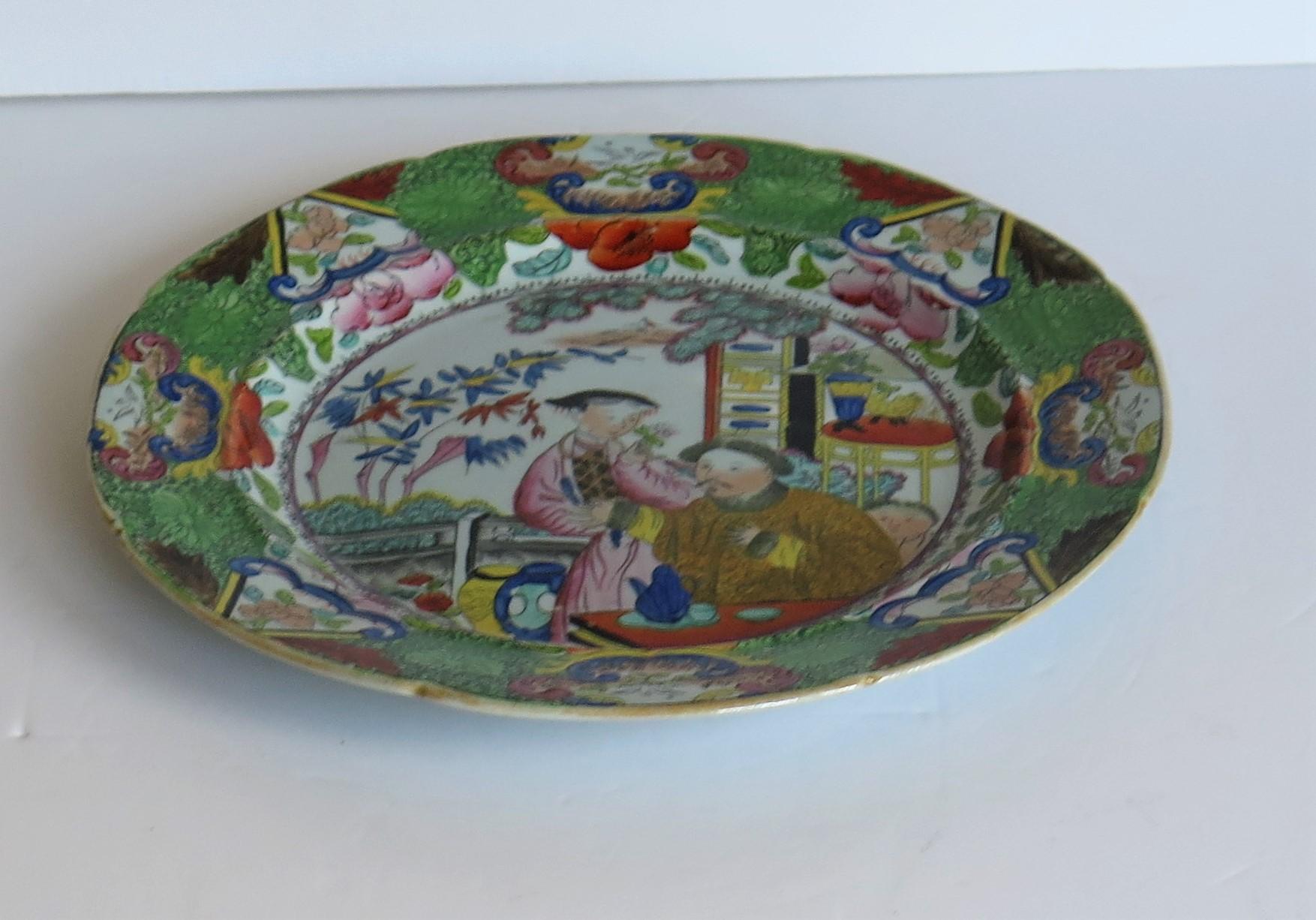 Georgian Mason's Ironstone Dinner Plate Finely Painted Mandarin Pattern. Ca 1815 In Good Condition In Lincoln, Lincolnshire