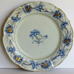 Georgian Mason's Ironstone Dinner Plate Hand Painted Blue Carnation Pattern