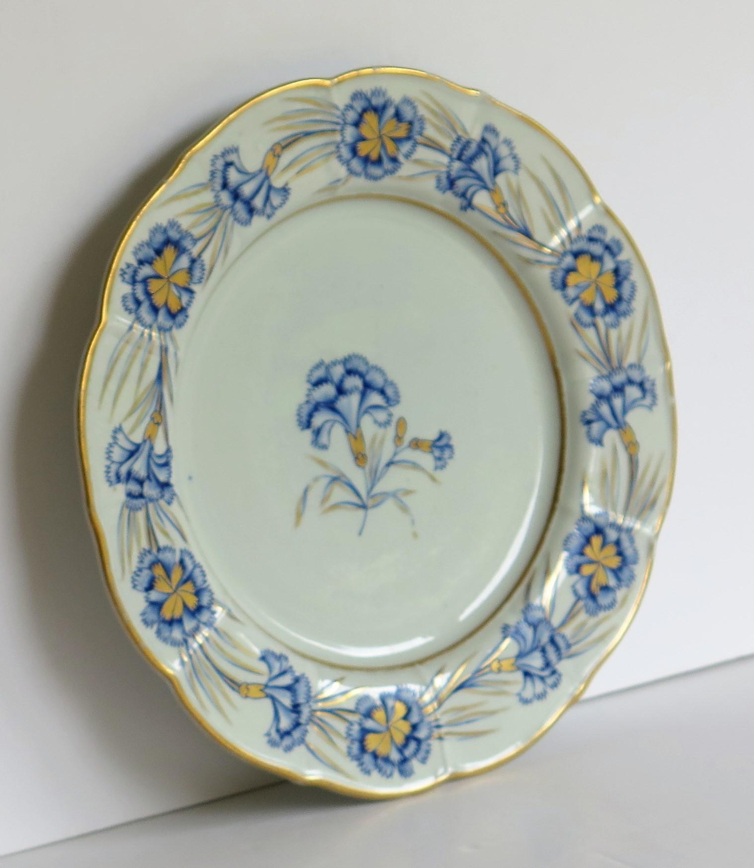 blue carnation dinnerware