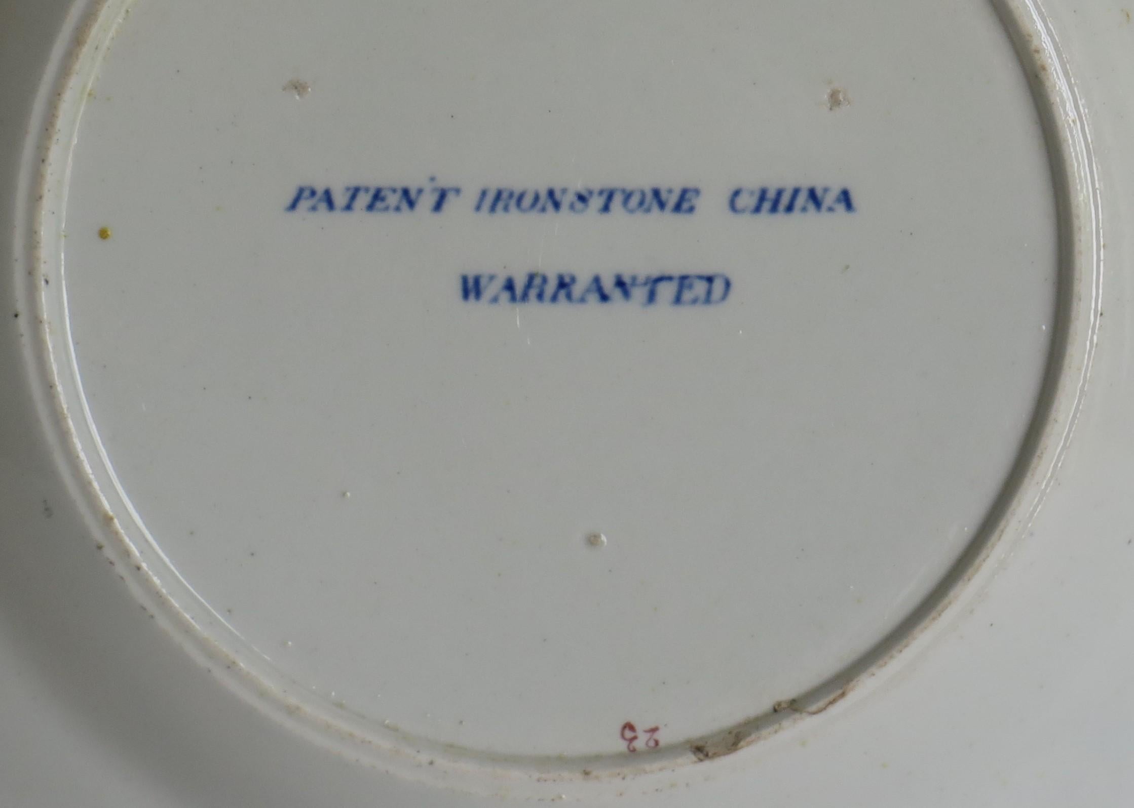 Georgian Mason's Ironstone Dish or Plate in Bamboo & Basket Pattern, circa 1817 For Sale 3