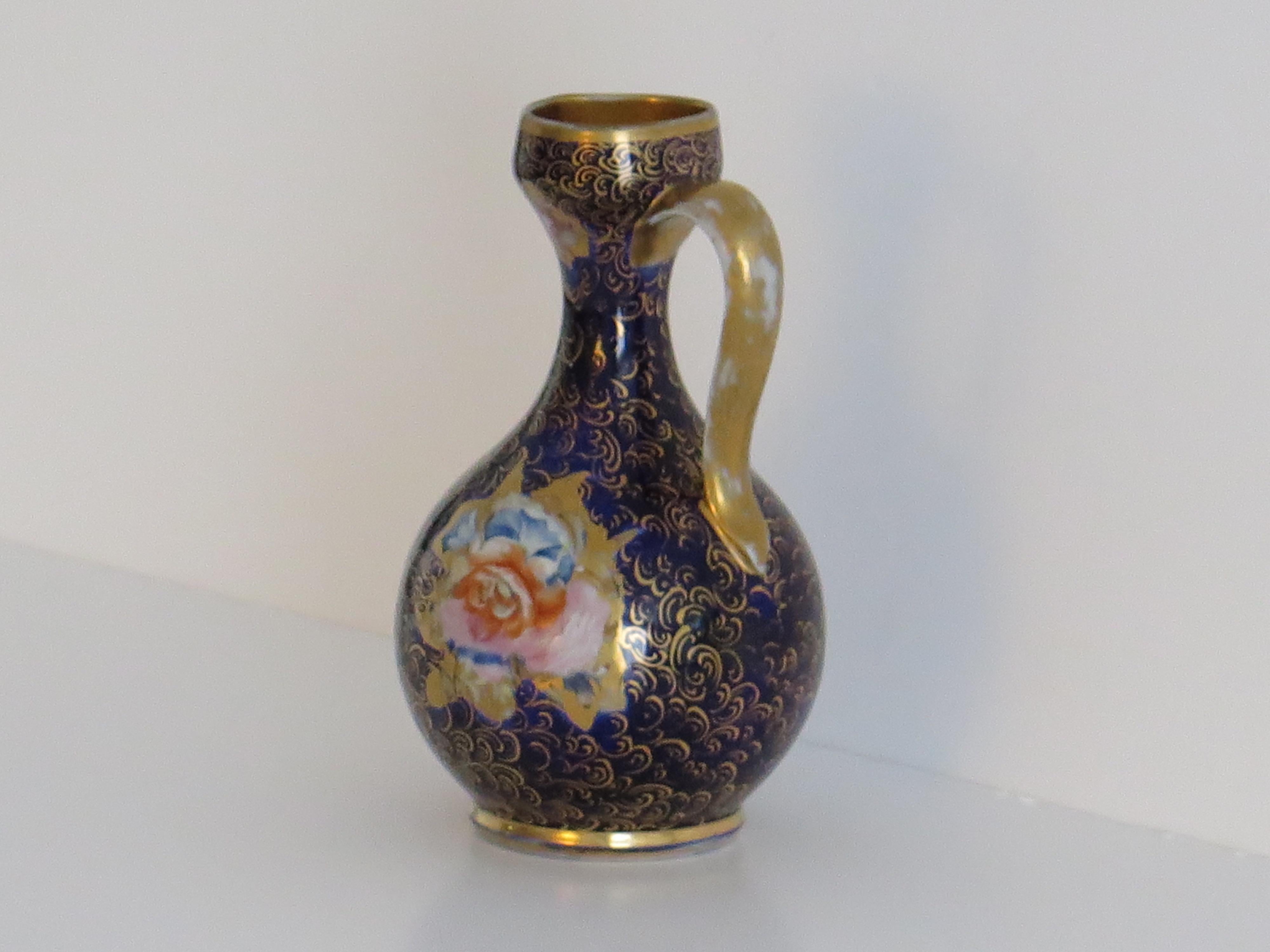 Hand-Painted Georgian Mason's Ironstone Jug or Pitcher in rare shape hand painted, Circa 1818 For Sale