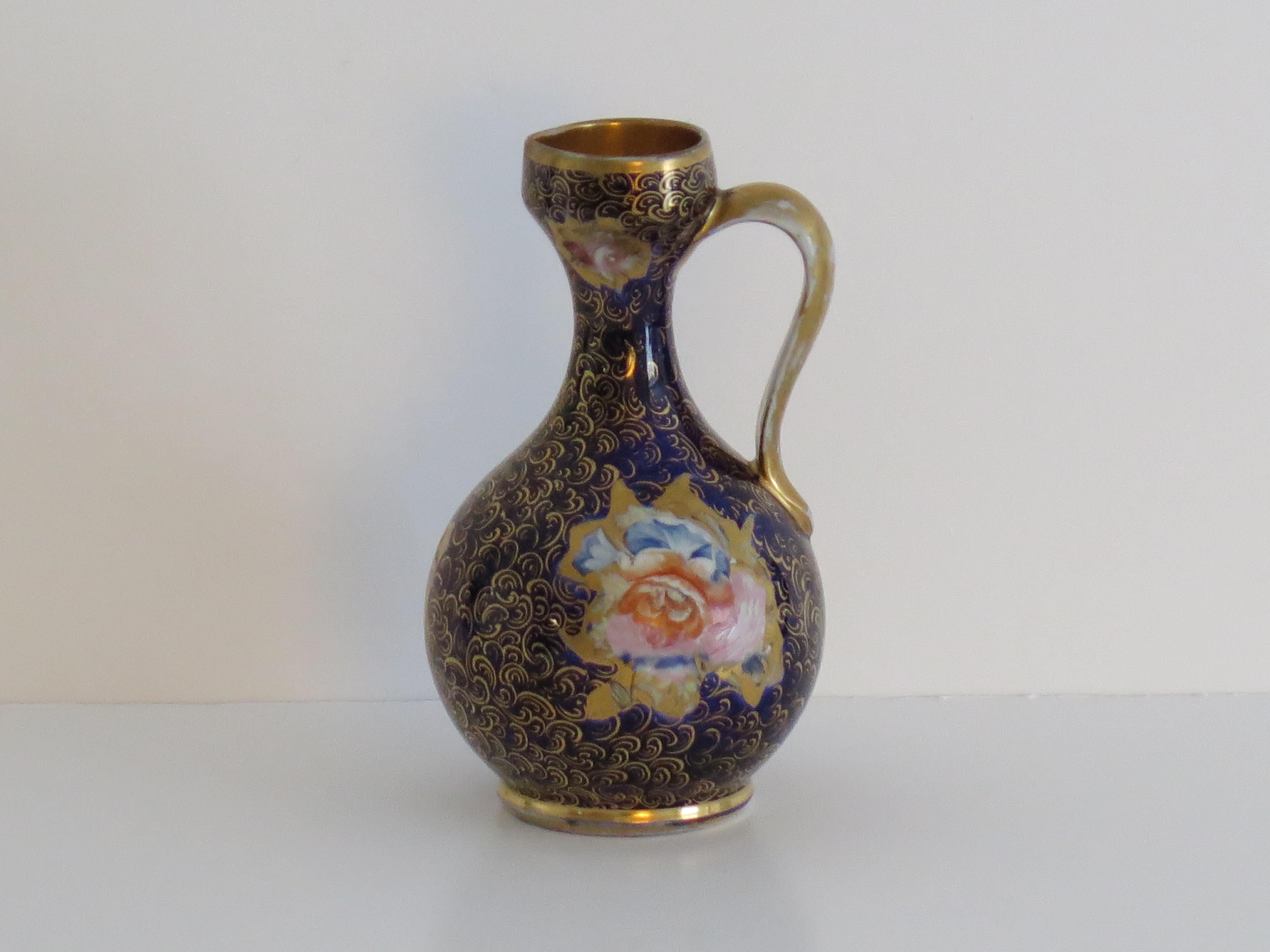 Georgian Mason's Ironstone Jug or Pitcher in rare shape hand painted, Circa 1818 For Sale 2