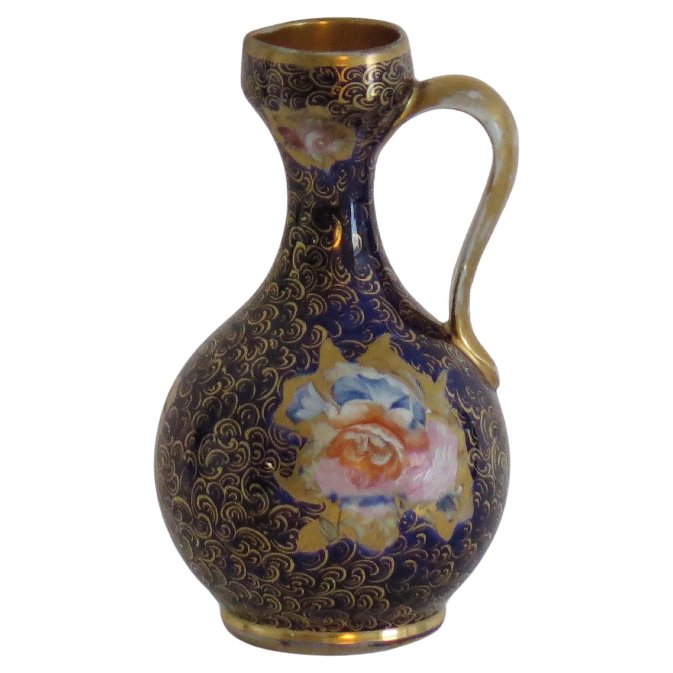 Caraffa o brocca georgiana Mason's Ironstone di rara forma, dipinta a mano, CIRCA 1818