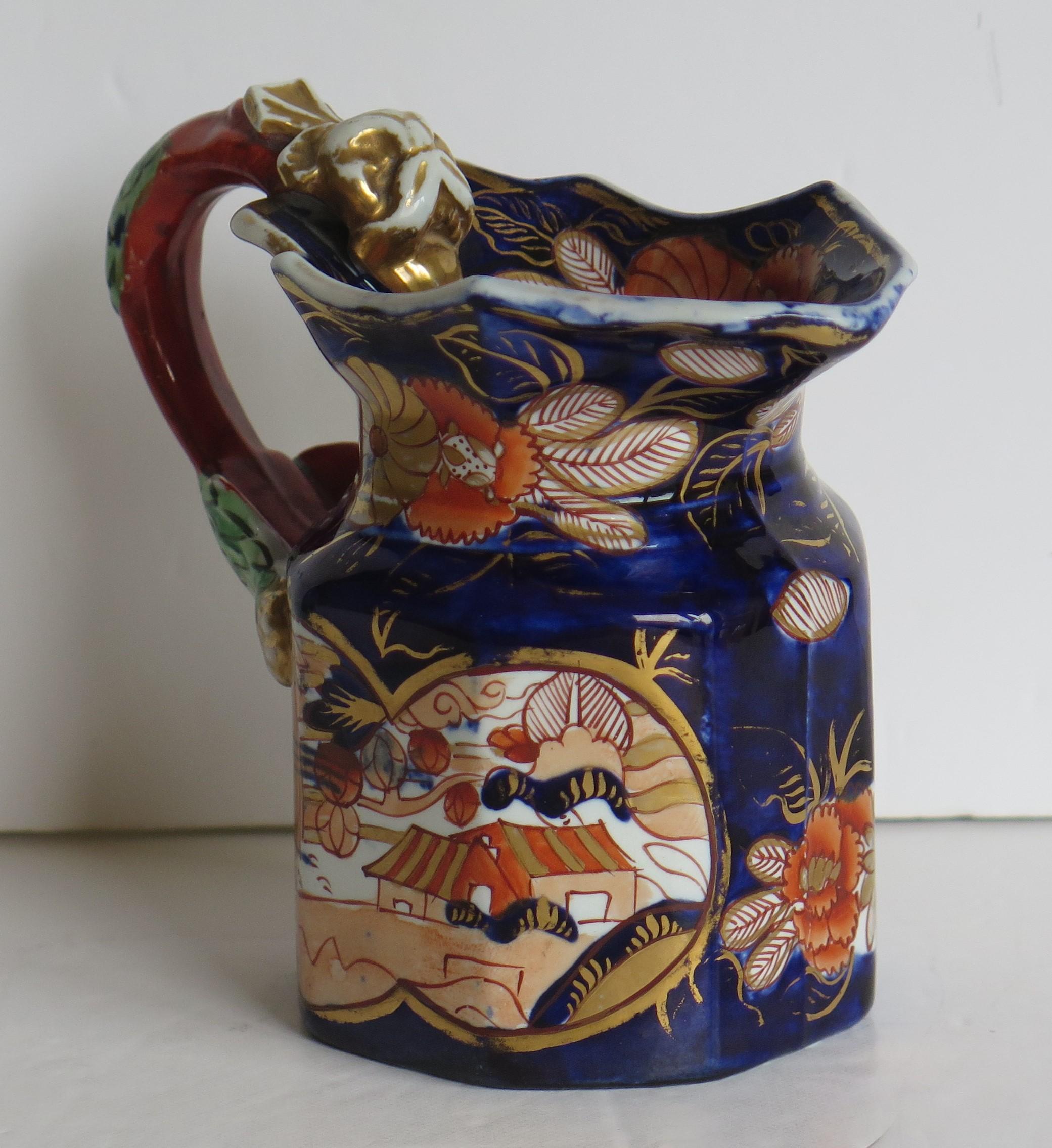 Georgian Mason's Ironstone Jug or Pitcher in School House Pattern, circa 1817 In Good Condition In Lincoln, Lincolnshire
