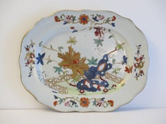 Georgian Masons Ironstone Large Platter in Fence Rock & Tree Pattern, circa 1818