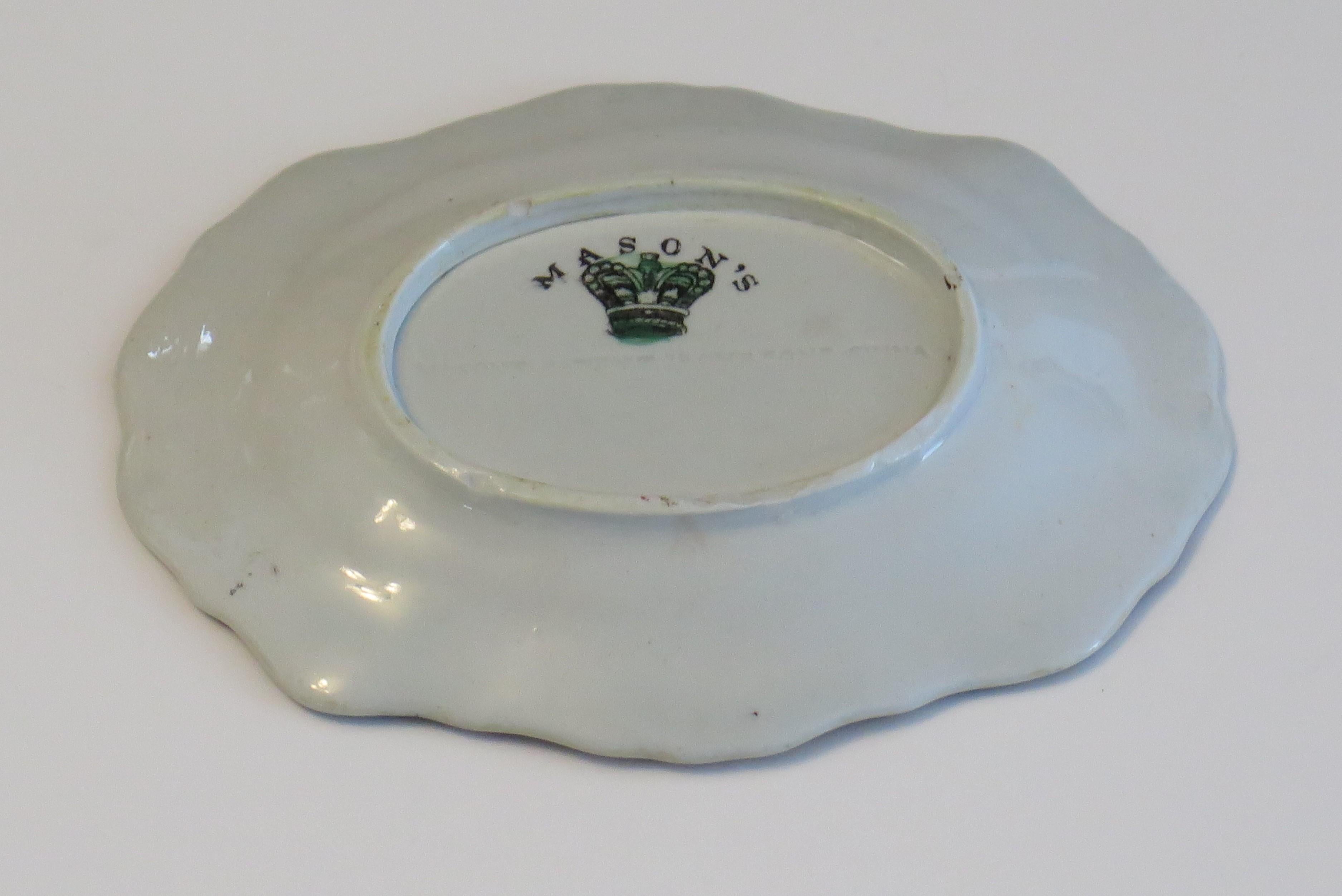 Georgian Mason's Ironstone Oval Dish in Table & Flower Pot Pattern, circa 1818 5