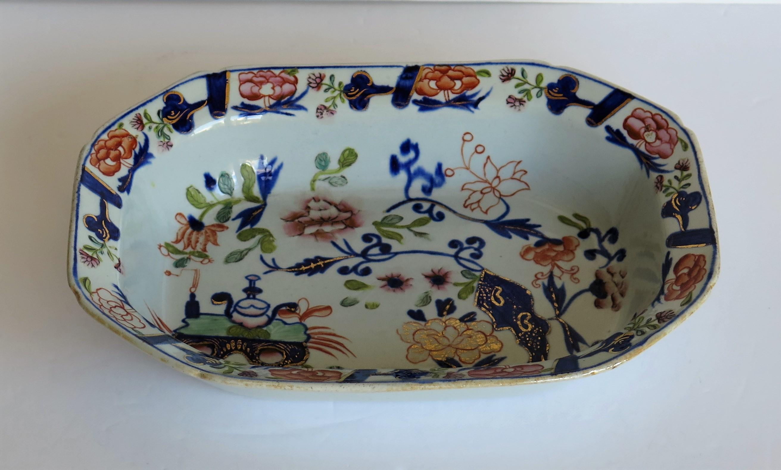 Georgian Masons Ironstone Serving Dish or Bowl in chinoiserie pattern, Ca 1815 For Sale 5