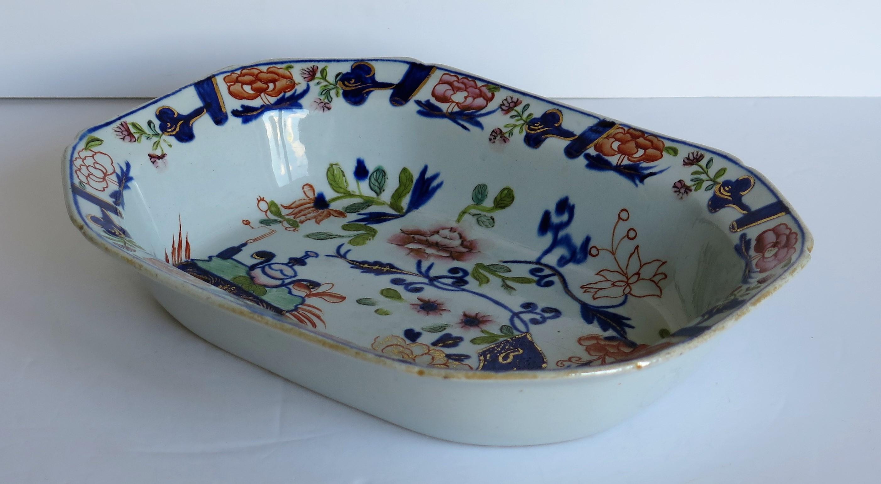 Georgian Masons Ironstone Serving Dish or Bowl in chinoiserie pattern, Ca 1815 For Sale 6