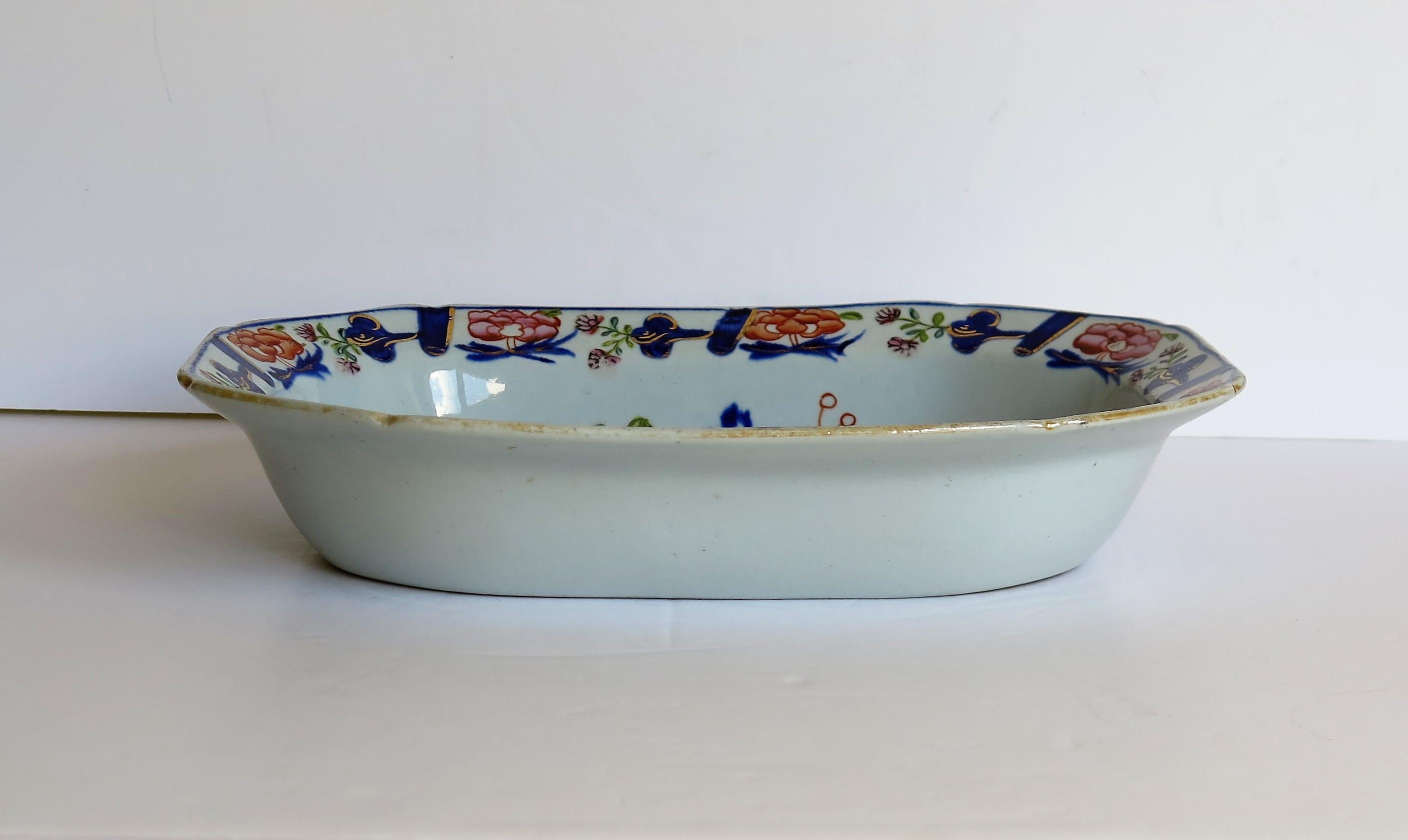 19th Century Georgian Masons Ironstone Serving Dish or Bowl in chinoiserie pattern, Ca 1815 For Sale