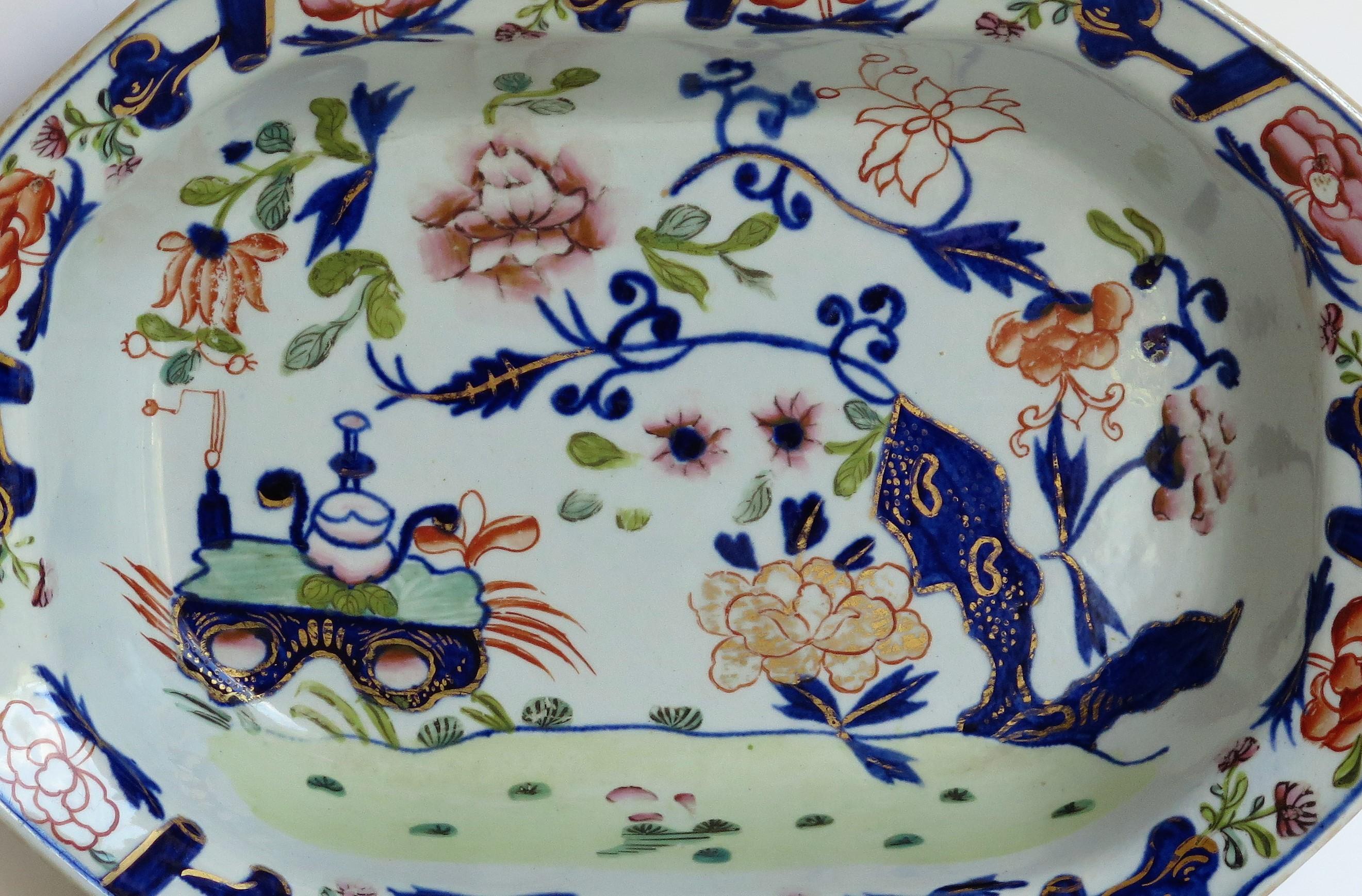 Georgian Masons Ironstone Serving Dish or Bowl in chinoiserie pattern, Ca 1815 For Sale 3