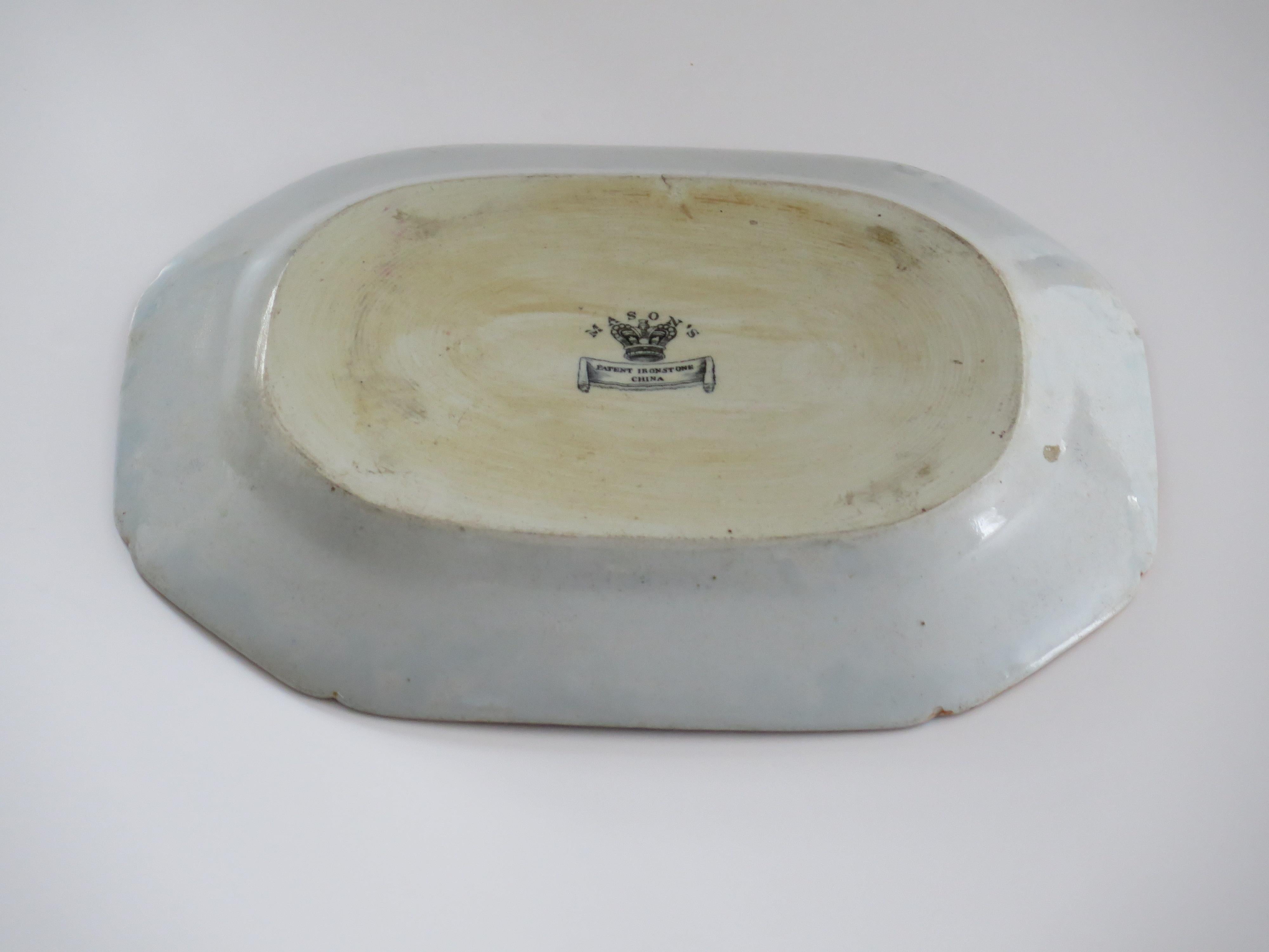 Plato georgiano de Mason's Ironstone con dibujo de bambú y cesta, circa 1818 en venta 8