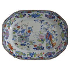 Georgian Mason's Ironstone Platter in Bamboo and Basket Pattern, Circa 1818