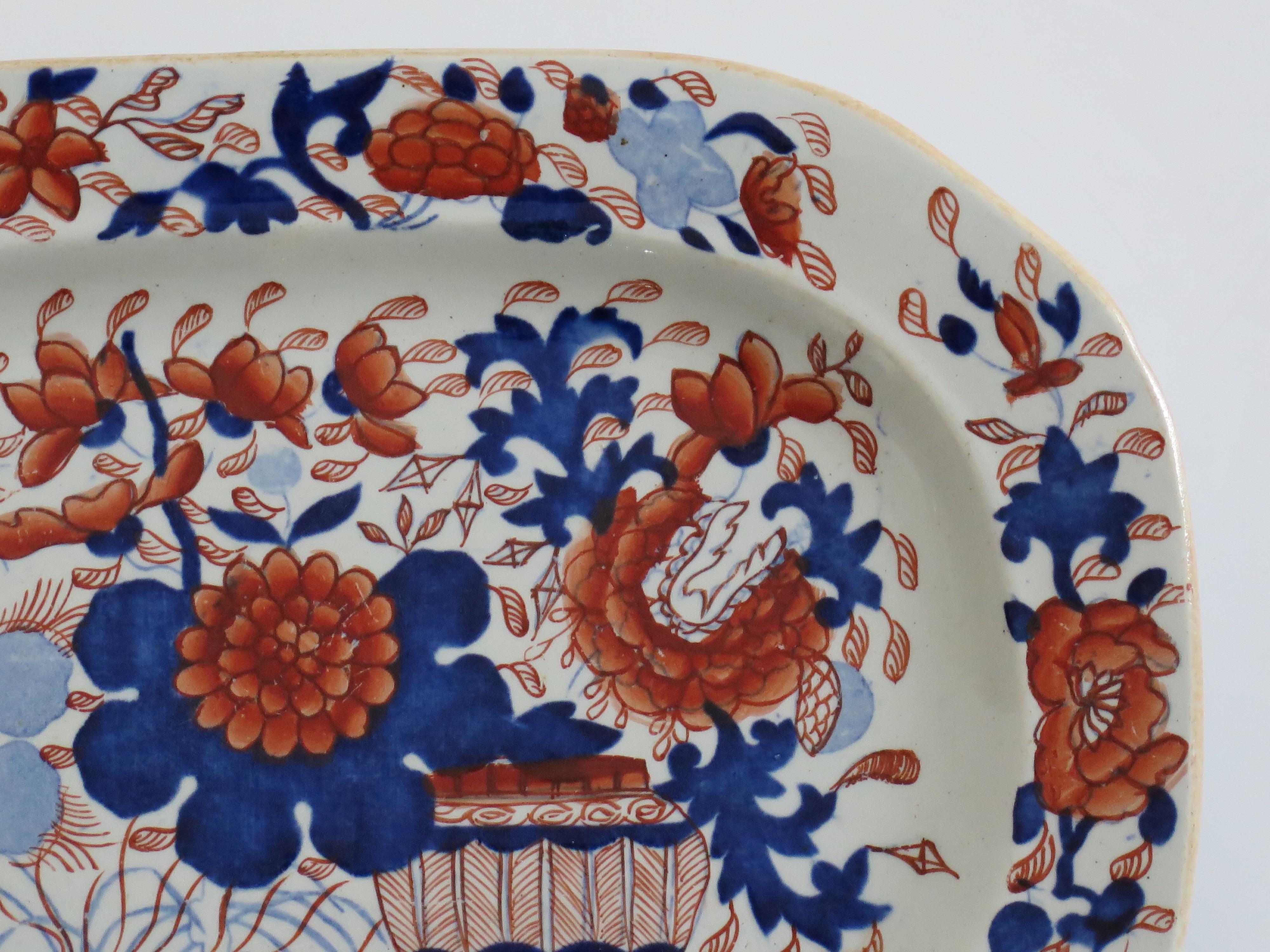 Plato georgiano de Mason's Ironstone con diseño de cesta japonesa, hacia 1818 en Bueno estado para la venta en Lincoln, Lincolnshire