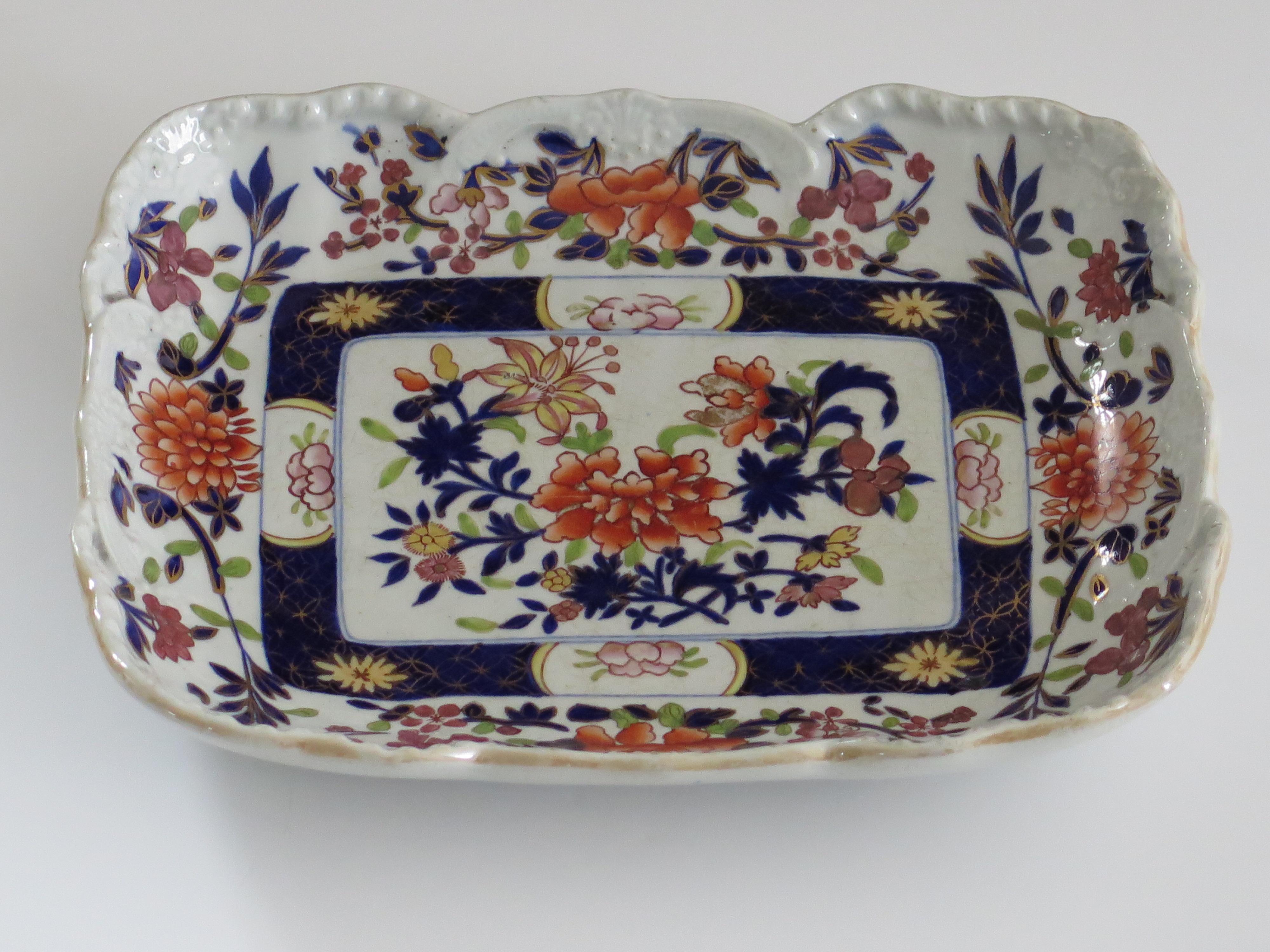 English Georgian Mason's Ironstone Platter in Heavily Floral Japan Pattern, circa 1820