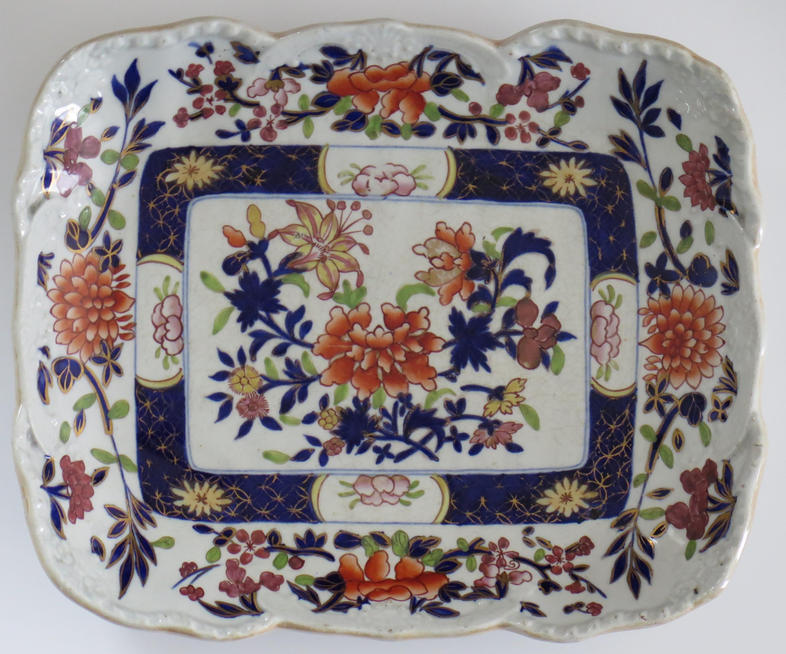 19th Century Georgian Mason's Ironstone Platter in Heavily Floral Japan Pattern, circa 1820