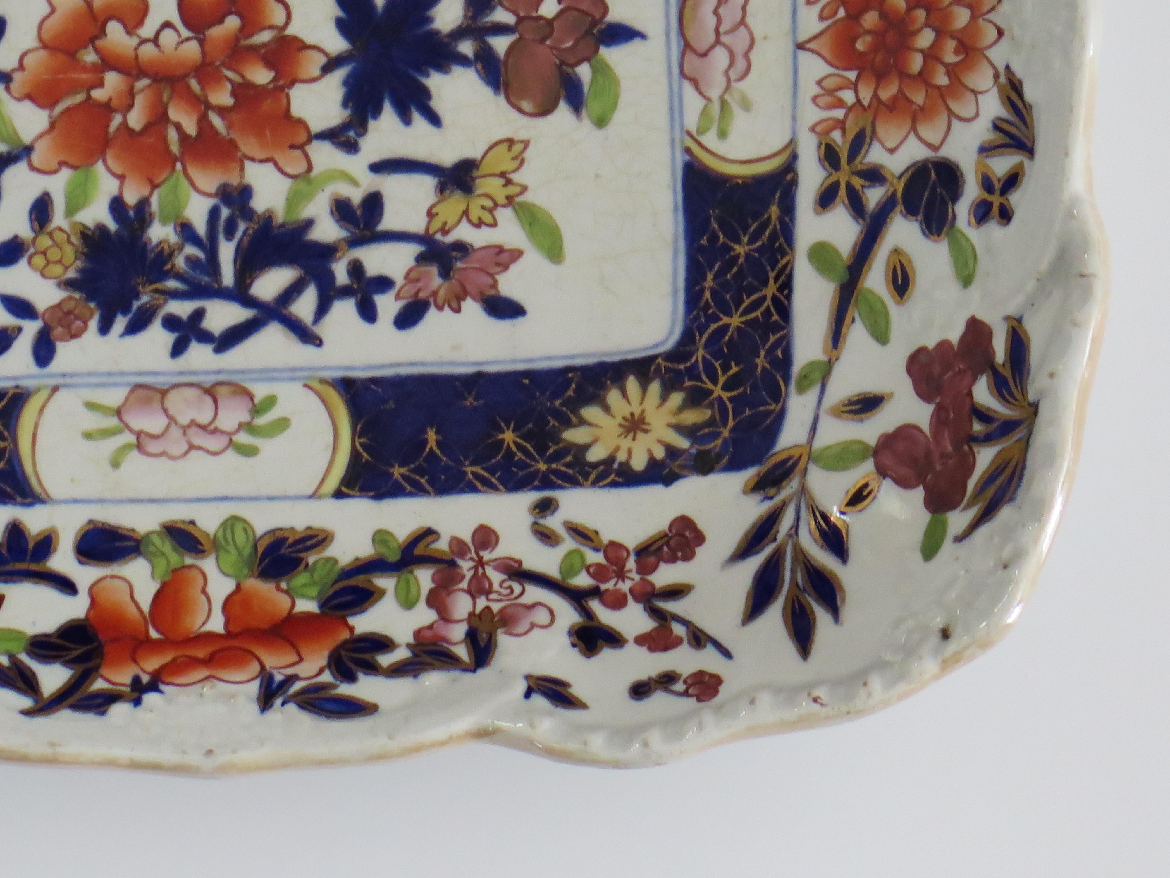 Georgian Mason's Ironstone Platter in Heavily Floral Japan Pattern, circa 1820 3