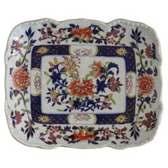 Antique Georgian Mason's Ironstone Platter in Heavily Floral Japan Pattern, circa 1820