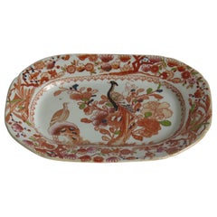 Antique Georgian Mason's Ironstone Platter in Oriental Pheasant Ptn, circa 1818