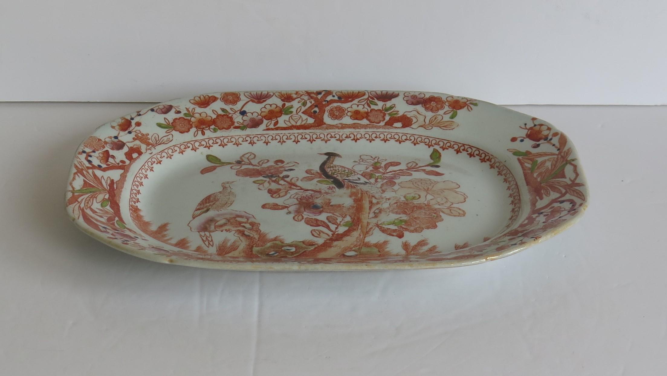 This a good early 19th century platter or serving plate made by Mason's Ironstone in the Oriental Pheasant pattern, circa 1818.

Very early 19th century Mason's Ironstone platters are fairly rare and this is a good example in a very attractive