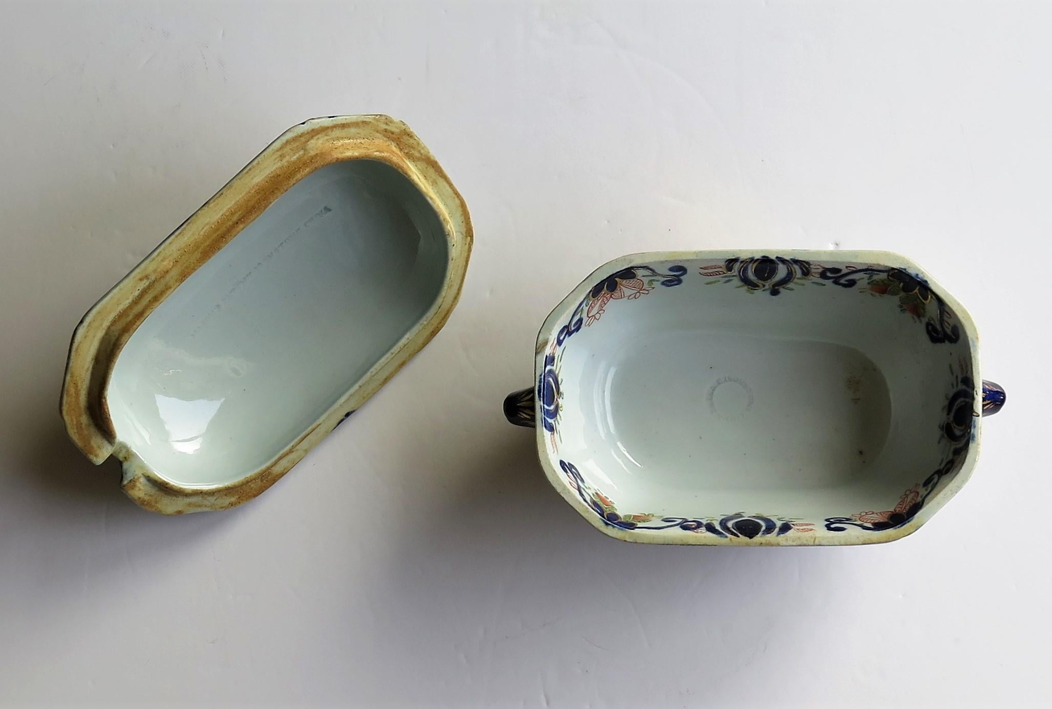 Georgian Mason's Ironstone Sauce Tureen and Cover Gilded Rose Japan Pattern 10