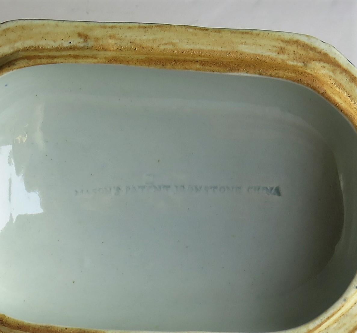 Georgian Mason's Ironstone Sauce Tureen and Cover Gilded Rose Japan Pattern 12