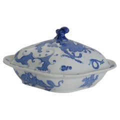 Georgian Mason's Ironstone Serving Dish & Cover in Chinese Dragon Ptn, Ca 1818