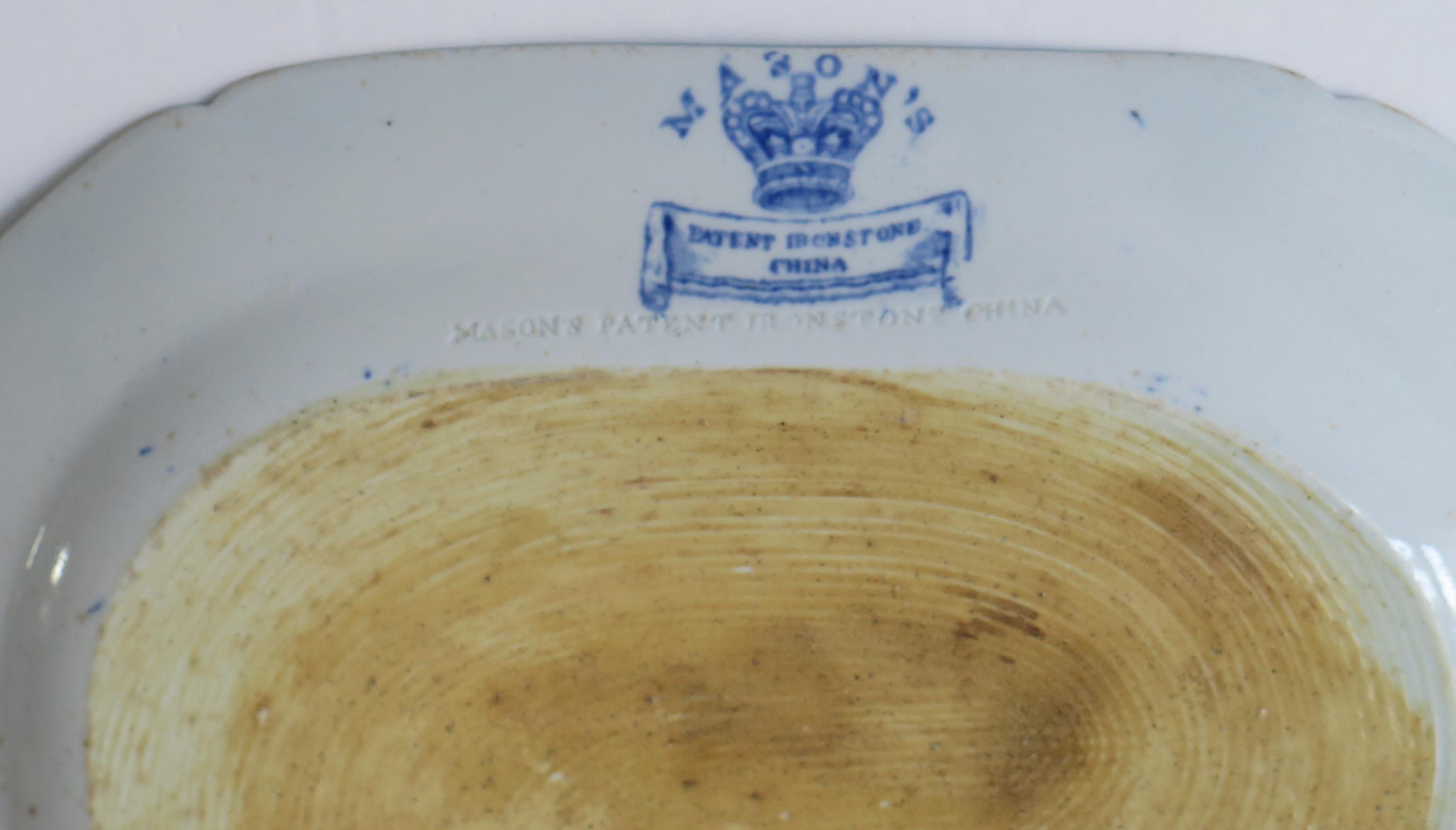 19th Century Georgian Mason's Ironstone Serving Platter in Oriental Pheasant Pattern, Ca 1820
