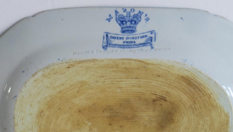 19th Century Georgian Mason's Ironstone Serving Platter in Oriental Pheasant Pattern, Ca 1820 For Sale