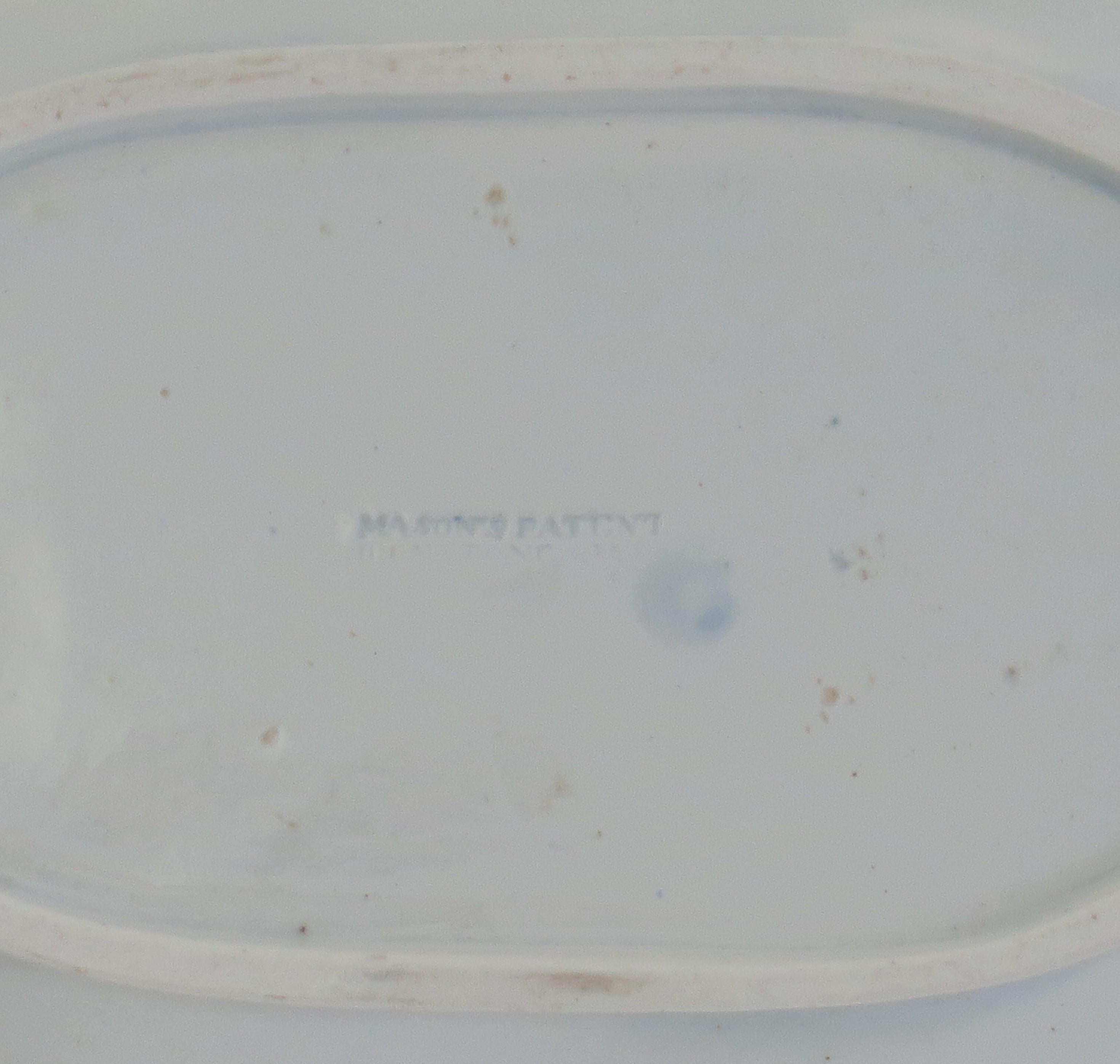 Georgian Mason's Ironstone Serving Platter Rock, Leaves and Flowers Ptn, Ca 1818 For Sale 5
