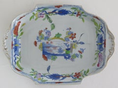 Georgian Mason's Ironstone Serving Platter Scroll Landscape & Prunus, Ca 1818