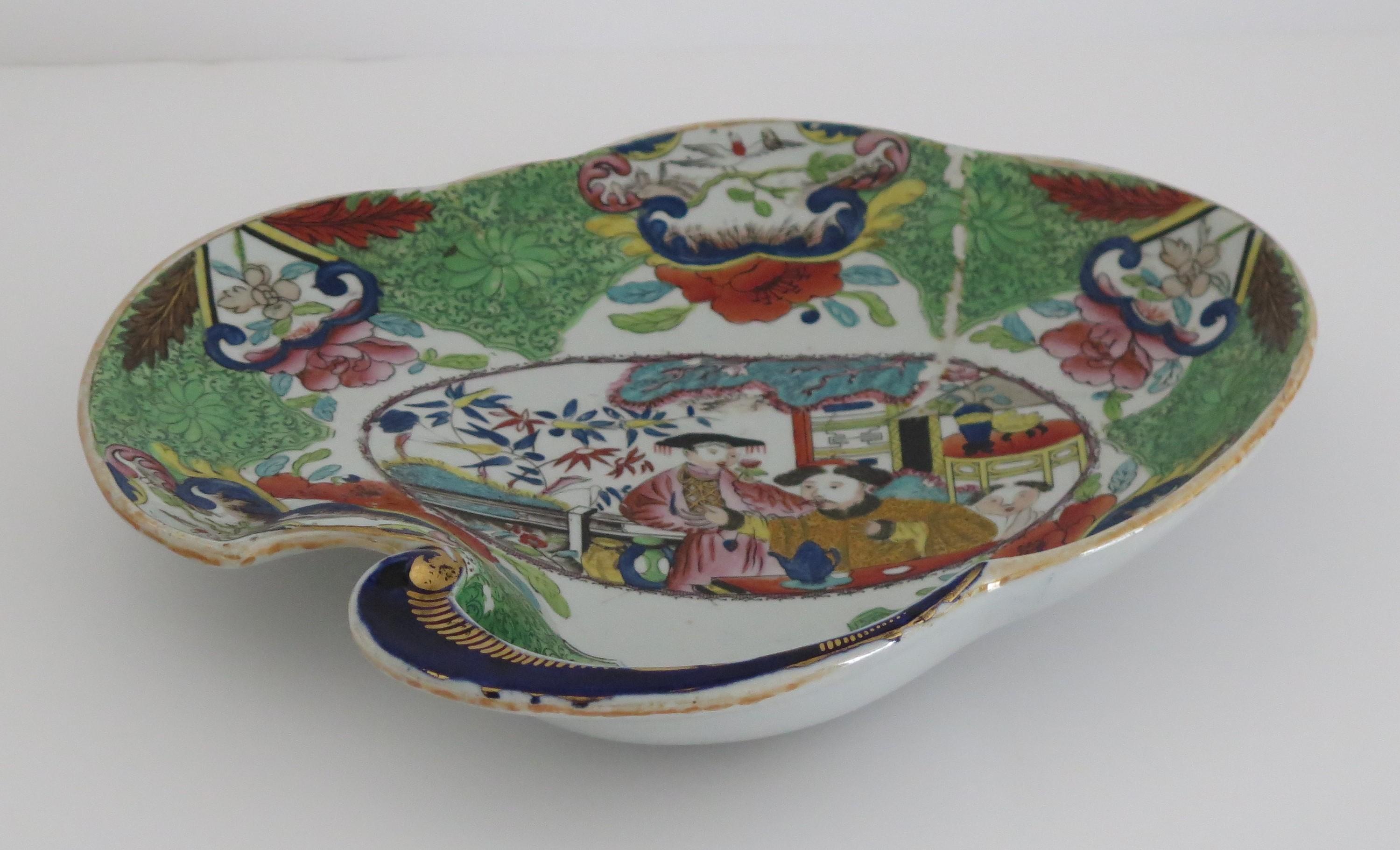Georgian Mason's Ironstone Shell Dish Finely Painted Mandarin Pattern ...
