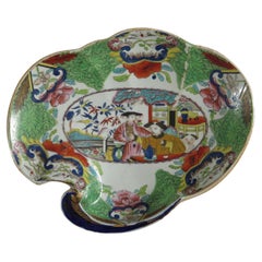 Georgian Mason's Ironstone Shell Dish Finely Painted Mandarin Pattern, Ca 1818