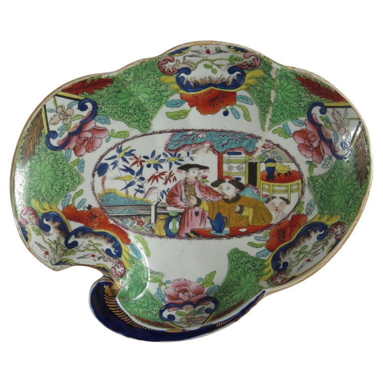Georgian Mason's Ironstone Shell Dish Finely Painted Mandarin Pattern ...