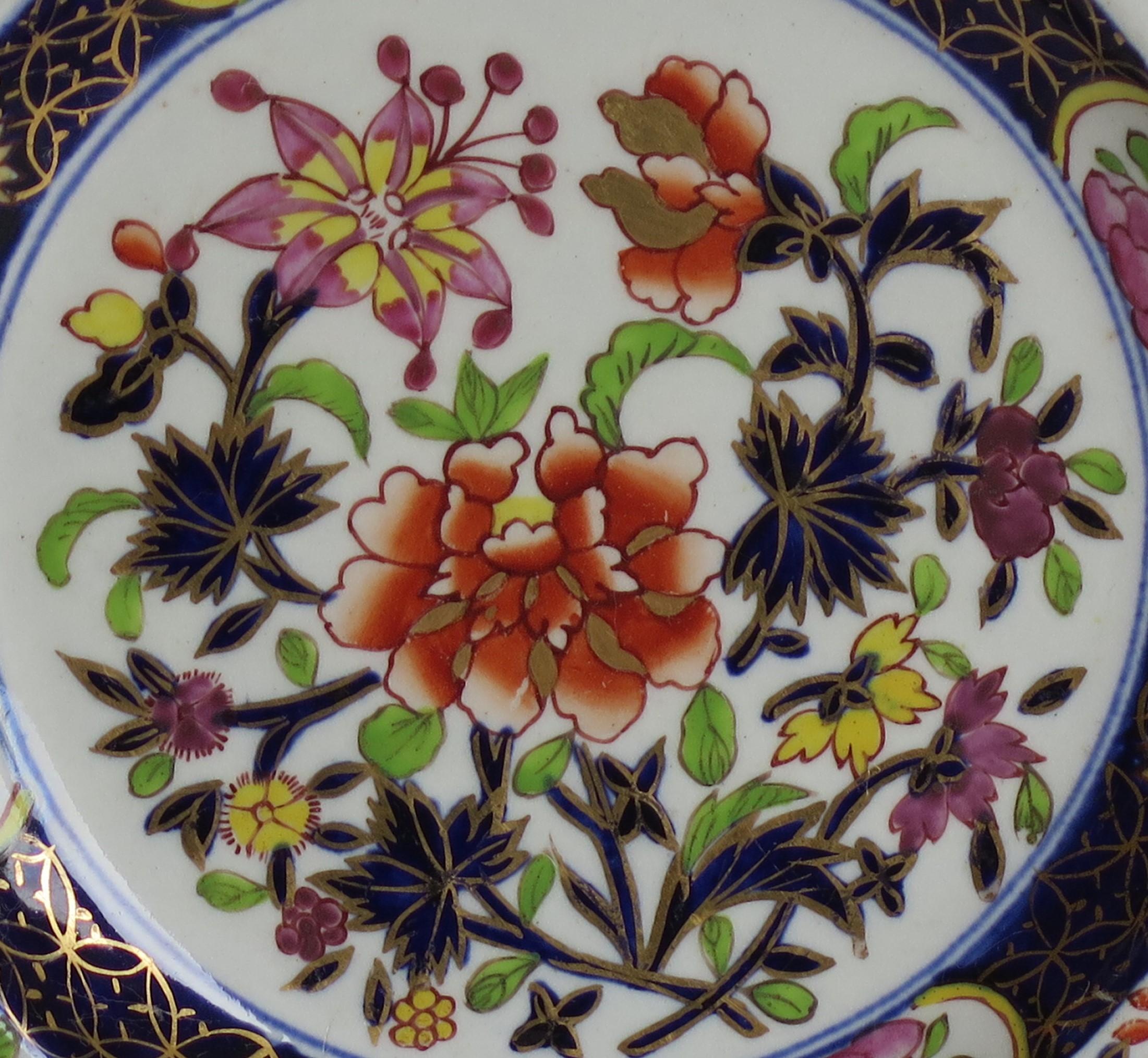 Georgian Mason's Ironstone Side Plate in Heavily Floral Japan Ptn, Circa 1815 For Sale 2