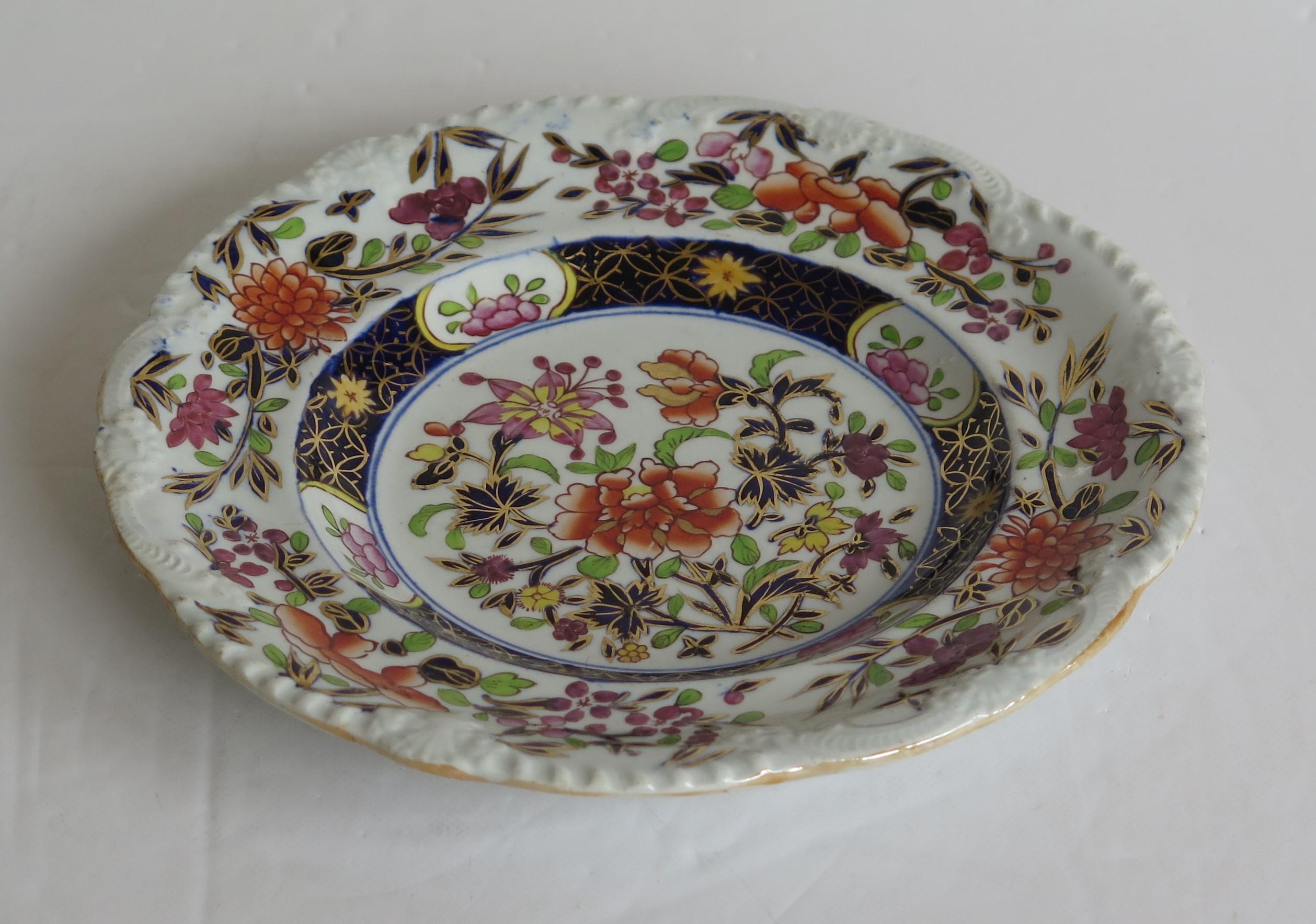 Georgian Mason's Ironstone Side Plate in Heavily Floral Japan Ptn, Circa 1815 For Sale 4