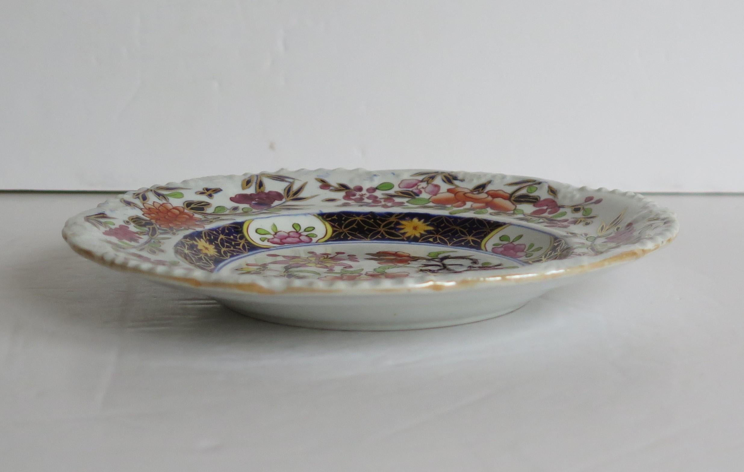 Georgian Mason's Ironstone Side Plate in Heavily Floral Japan Ptn, Circa 1815 For Sale 5