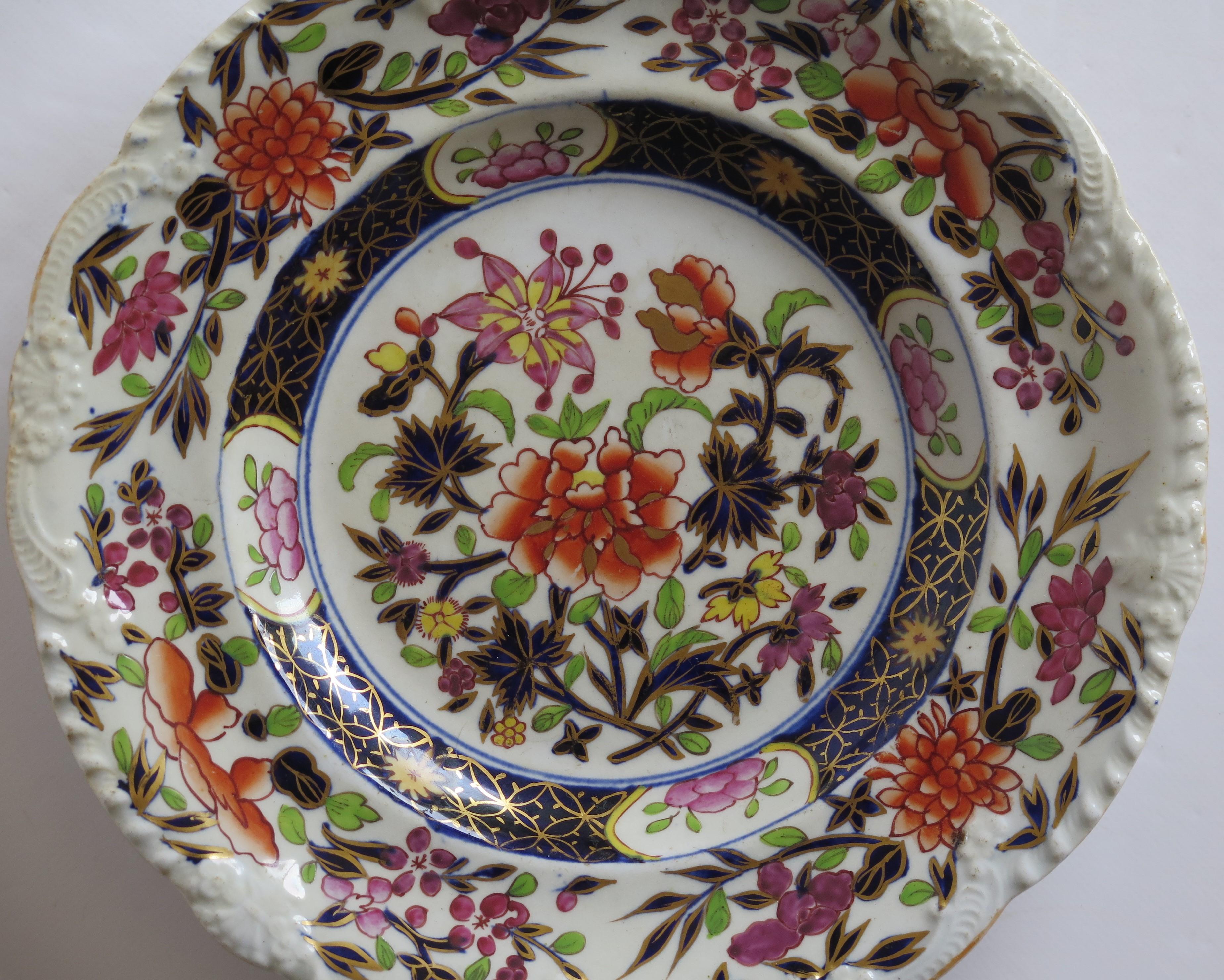This is a very good Ironstone pottery small side plate, made by the Mason's factory at Lane Delph, Staffordshire, England and are decorated in the Heavily Floral Japan pattern, fully stamped and dating to the earliest period of Mason's Ironstone