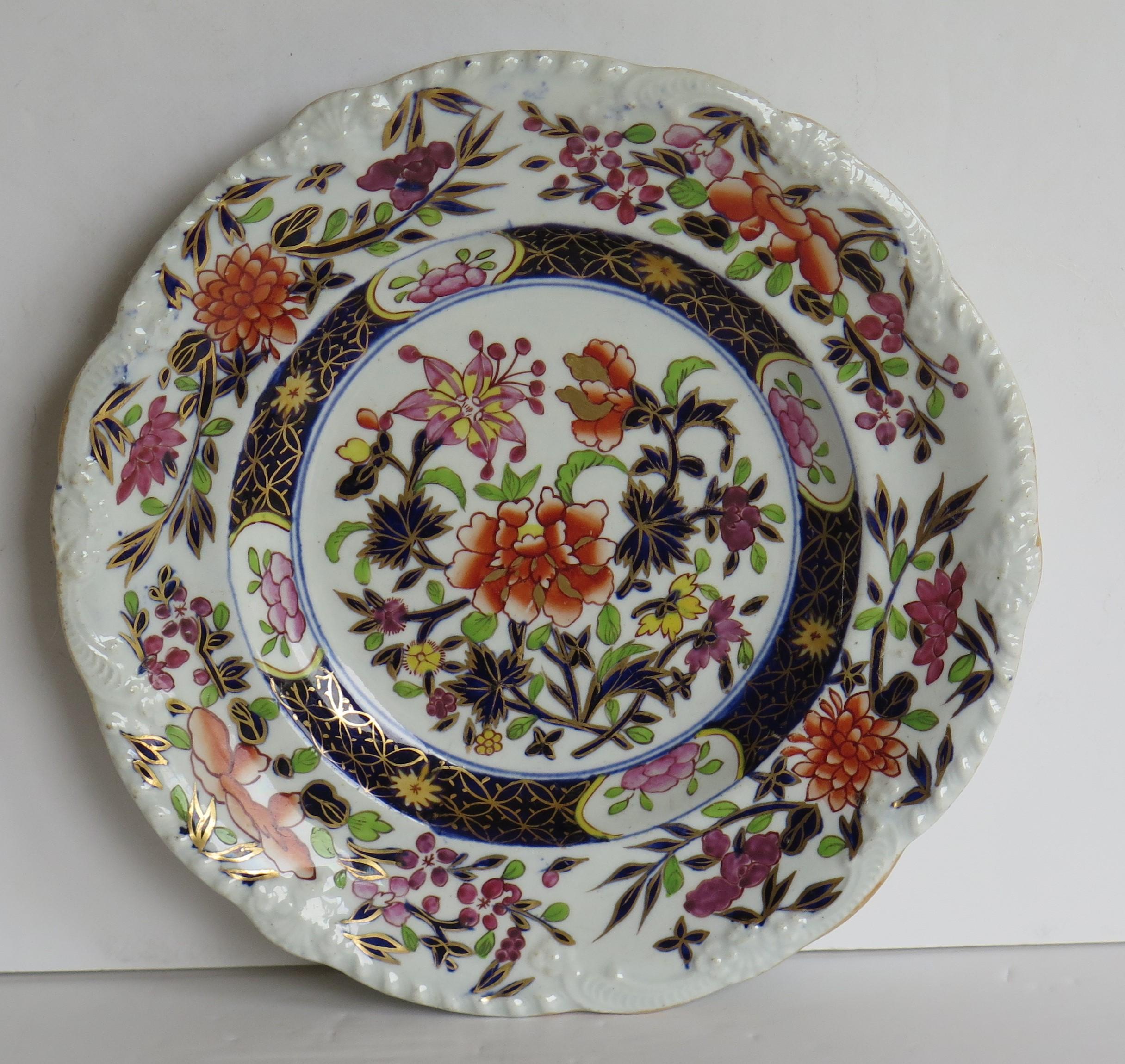 Georgian Mason's Ironstone Side Plate in Heavily Floral Japan Ptn, Circa 1815 In Good Condition For Sale In Lincoln, Lincolnshire