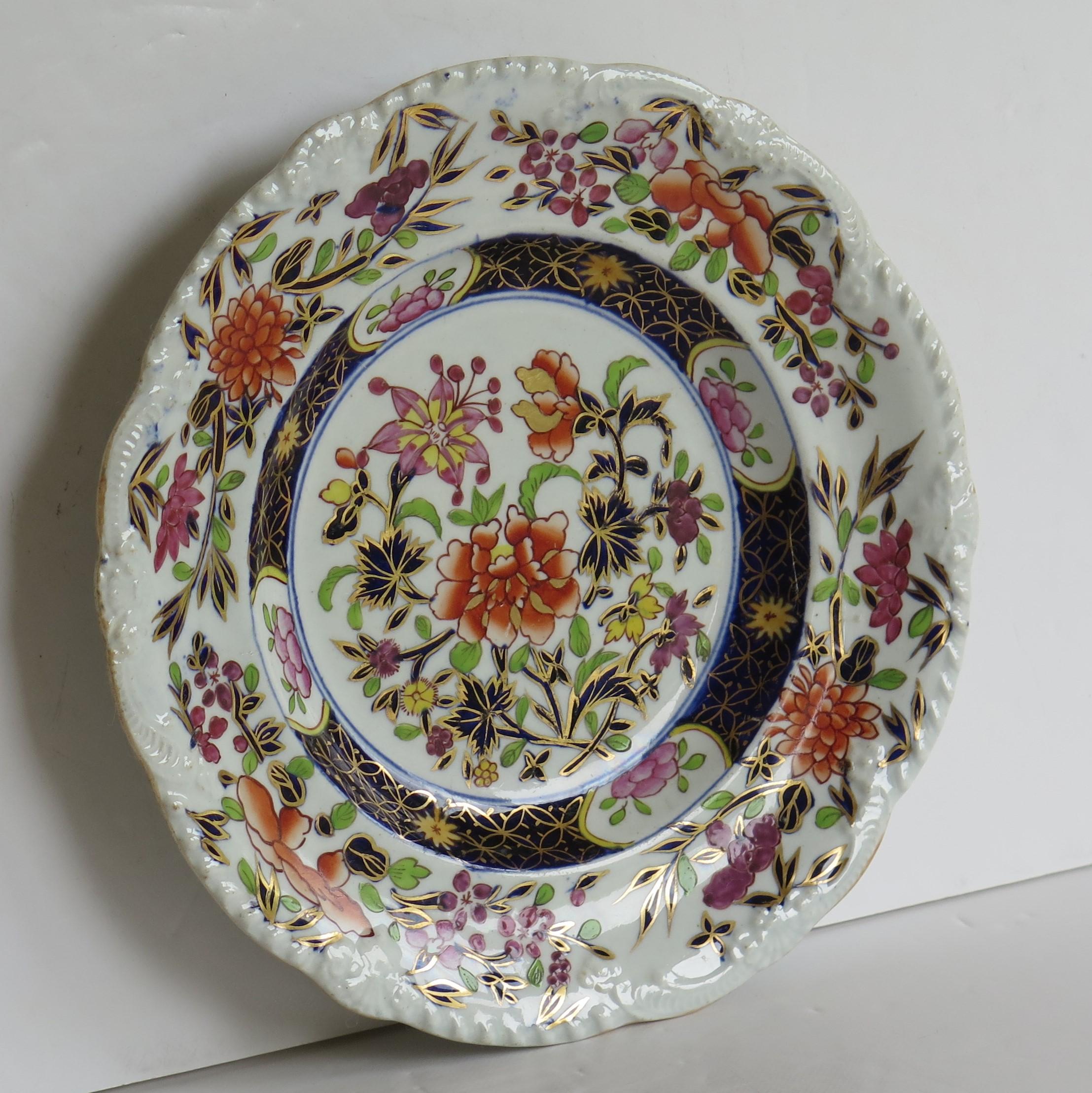 19th Century Georgian Mason's Ironstone Side Plate in Heavily Floral Japan Ptn, Circa 1815 For Sale