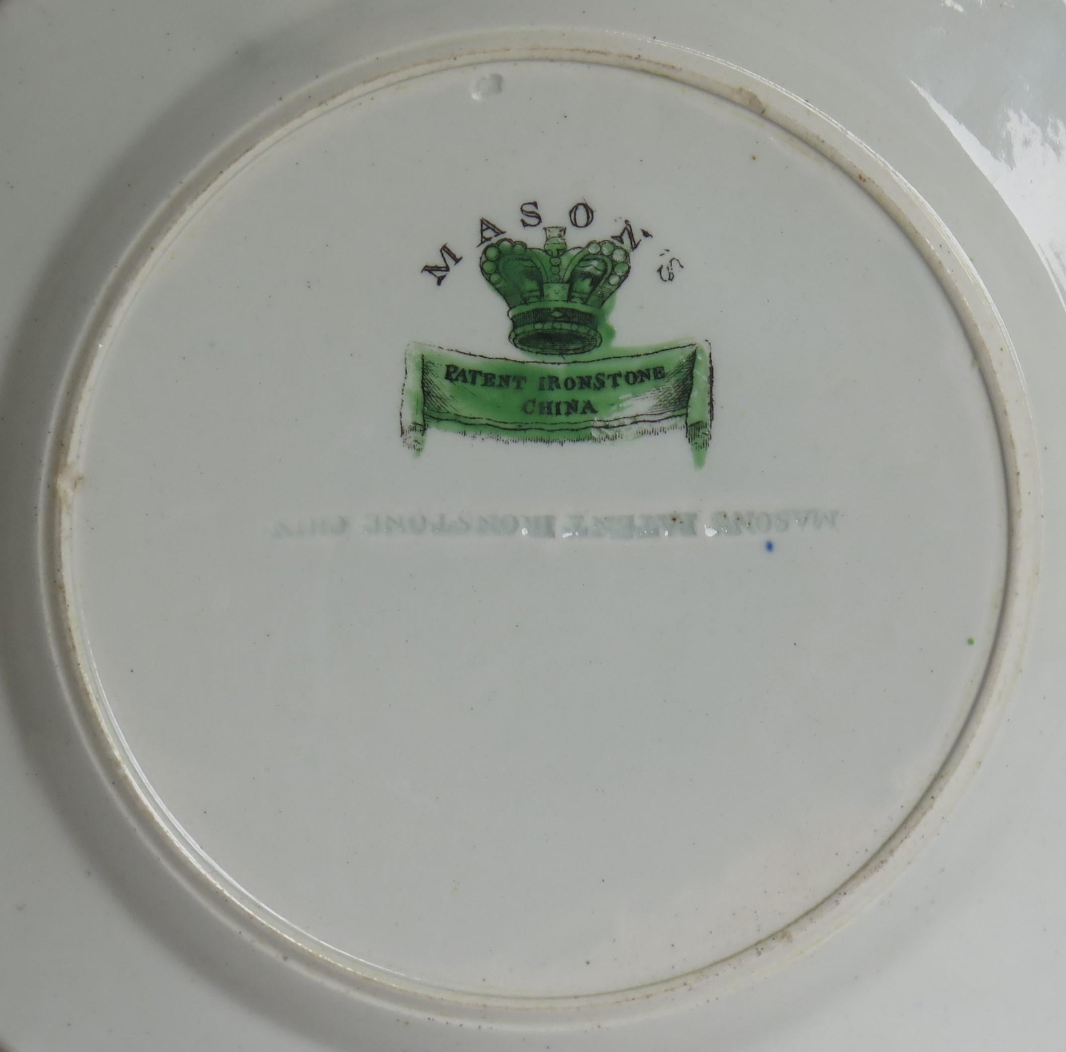 Georgian Mason's Ironstone Side Plate in Table and Flower Pot Pattern, Ca 1818 For Sale 3