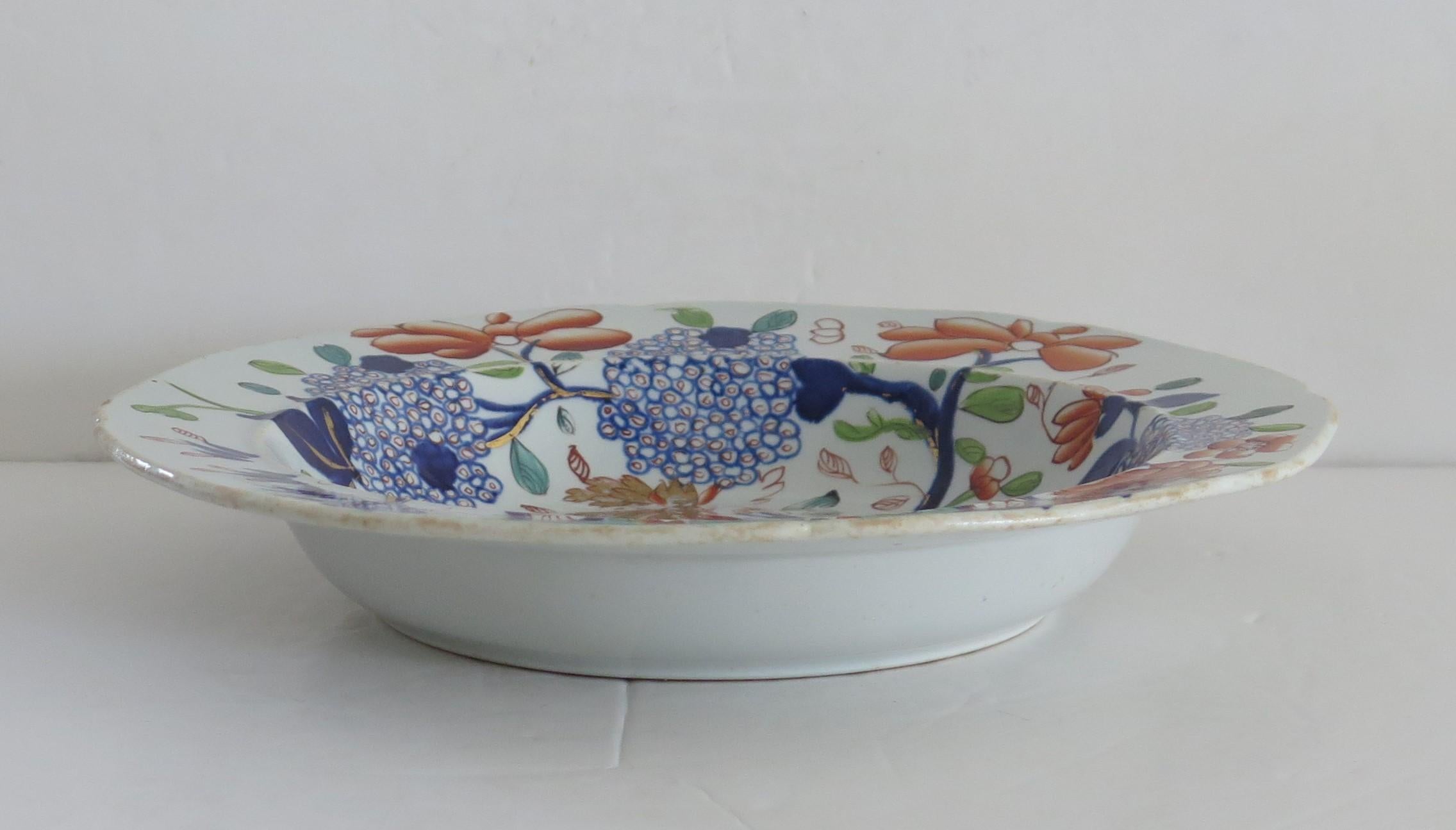 19th Century Georgian Mason's Ironstone Soup Bowl or Plate Hand painted rare Ptn, Circa 1818 For Sale