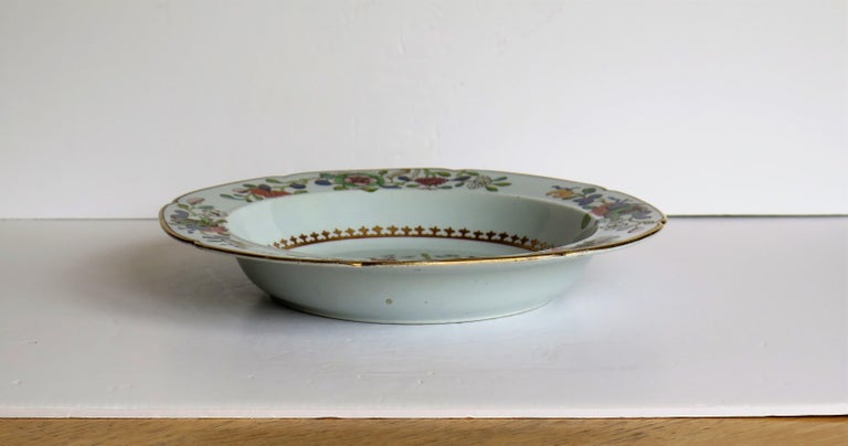 Georgian Mason's Ironstone Soup Bowl or Plate in Tobacco Leaf and Rock Pattern For Sale 5