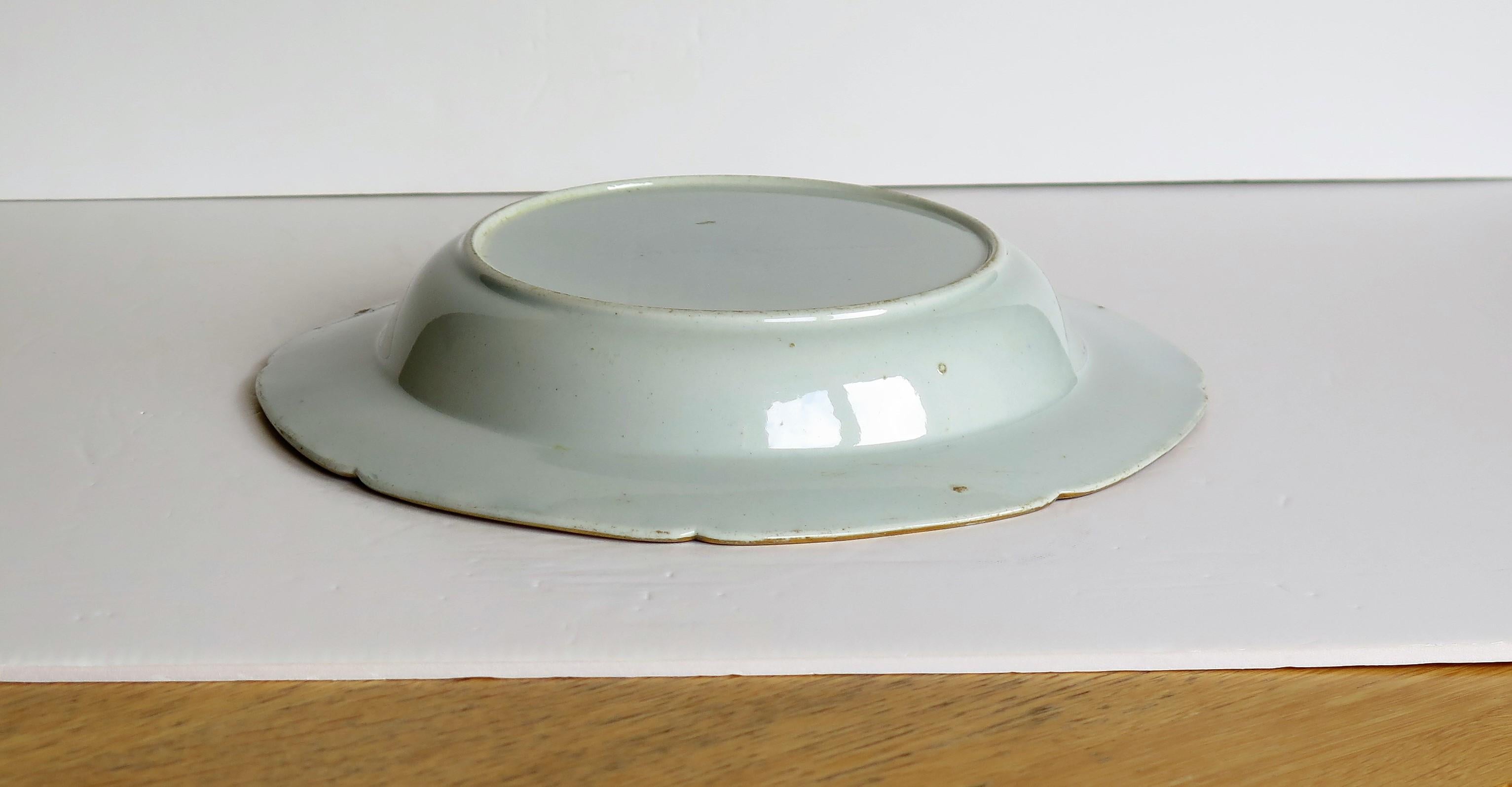 Georgian Mason's Ironstone Soup Bowl or Plate in Tobacco Leaf and Rock Pattern 8
