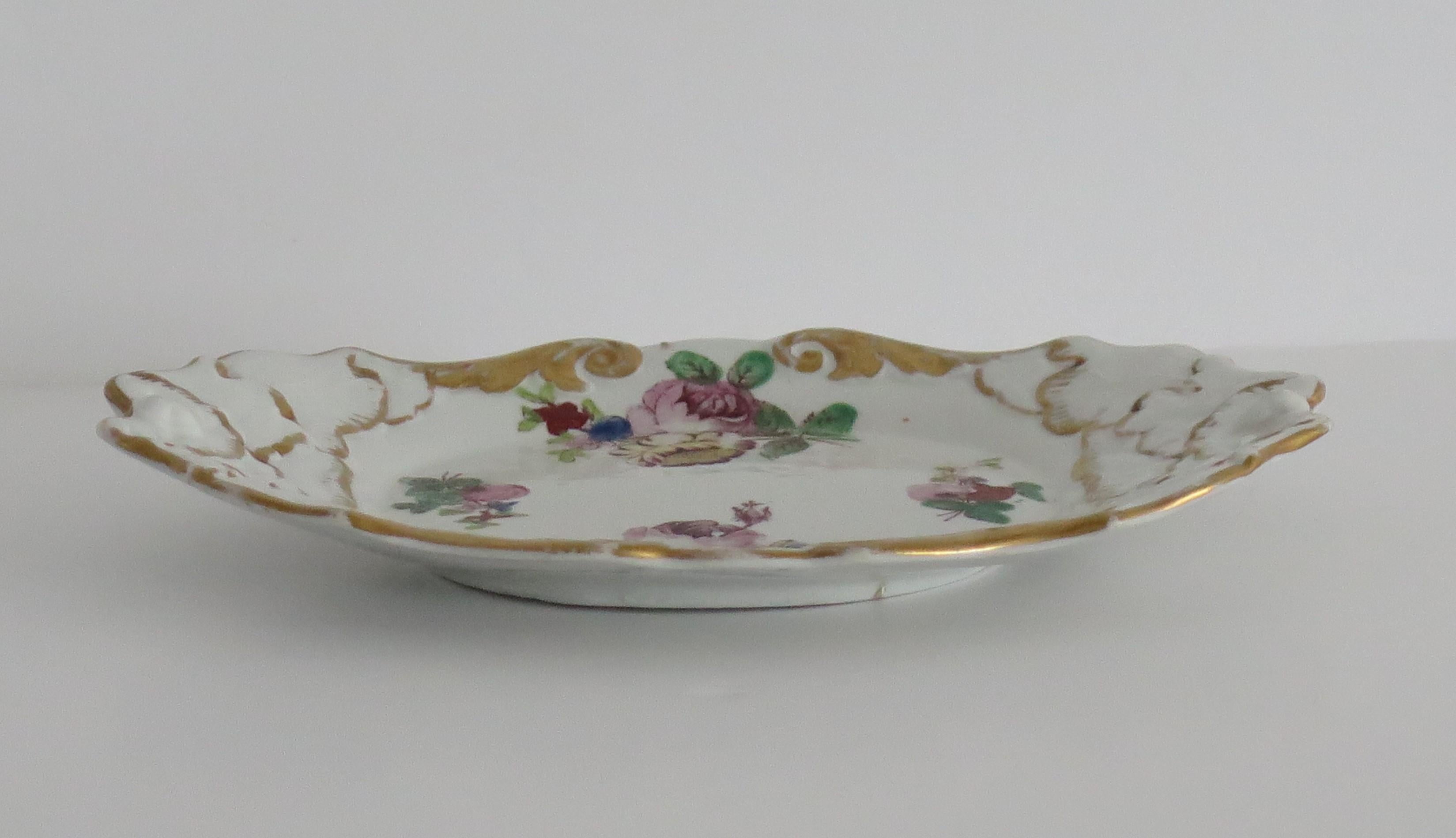 Georgian Mason's Ironstone Spoon Dish Large Spay Cabbage Leaf Ptn, Ca 1818 For Sale 2